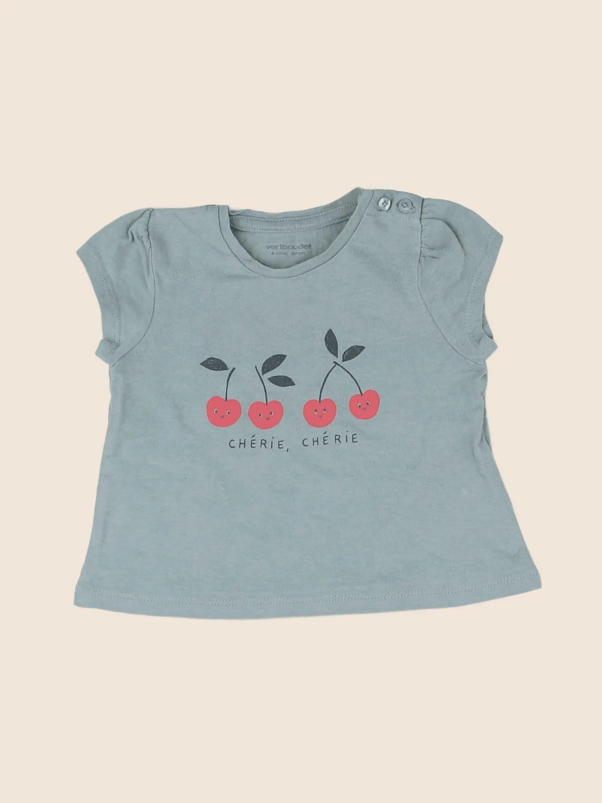 Vertbaudet - tee-shirt vert - 6 mois