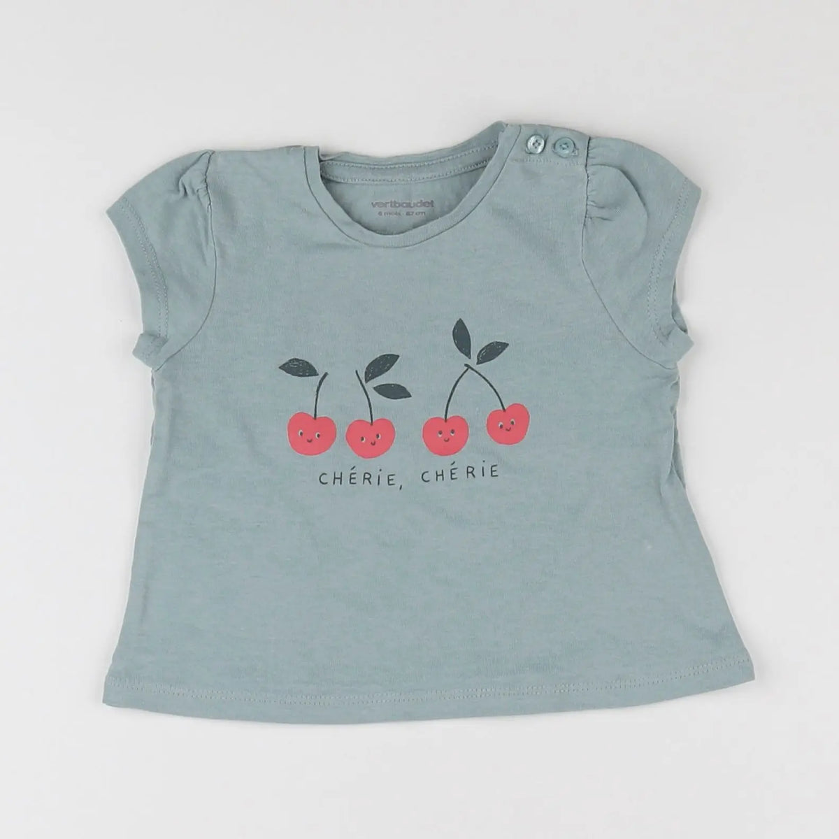 Vertbaudet - tee-shirt vert - 6 mois