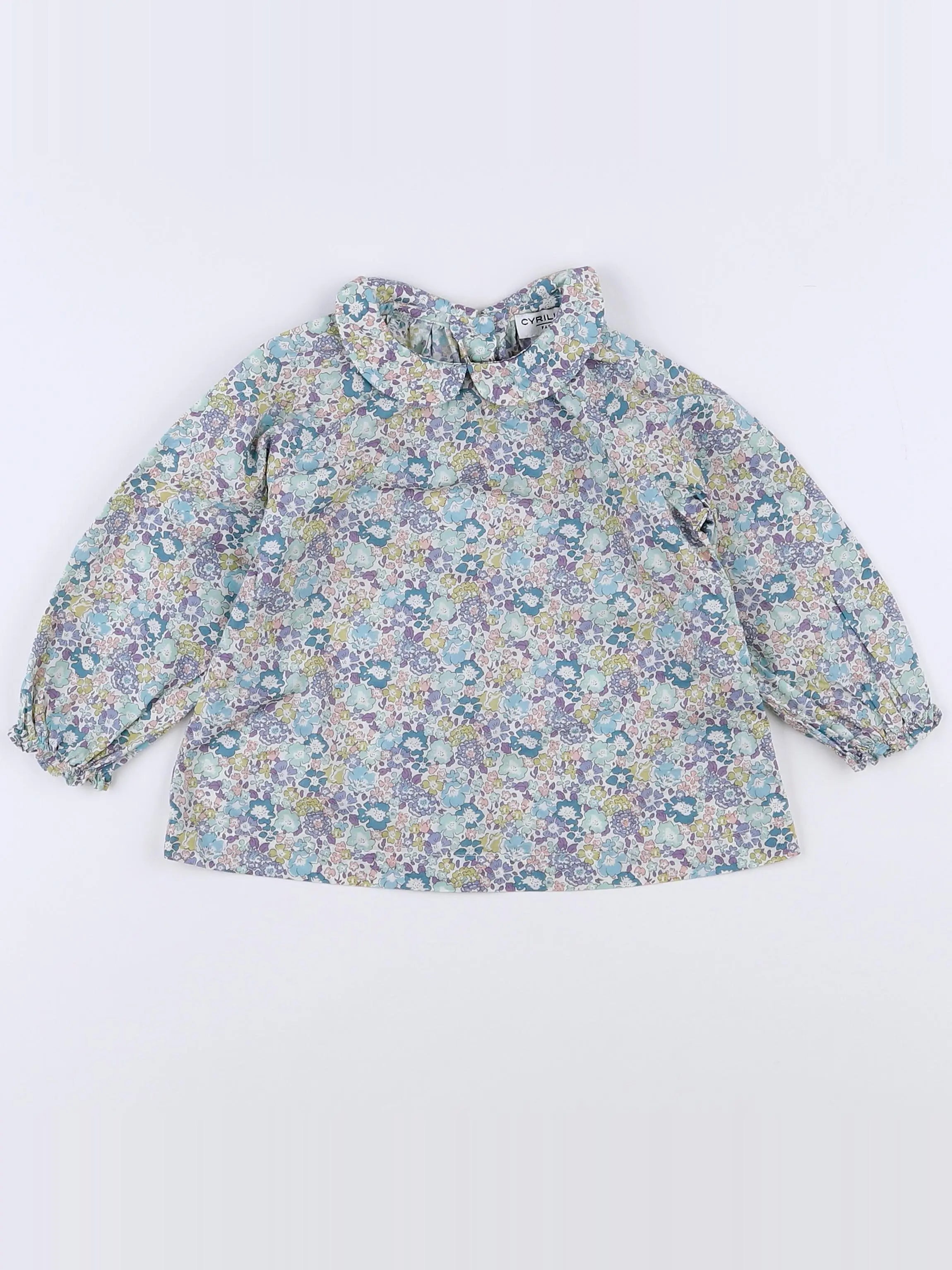 Cyrillus - blouse bleu, jaune - 12 mois