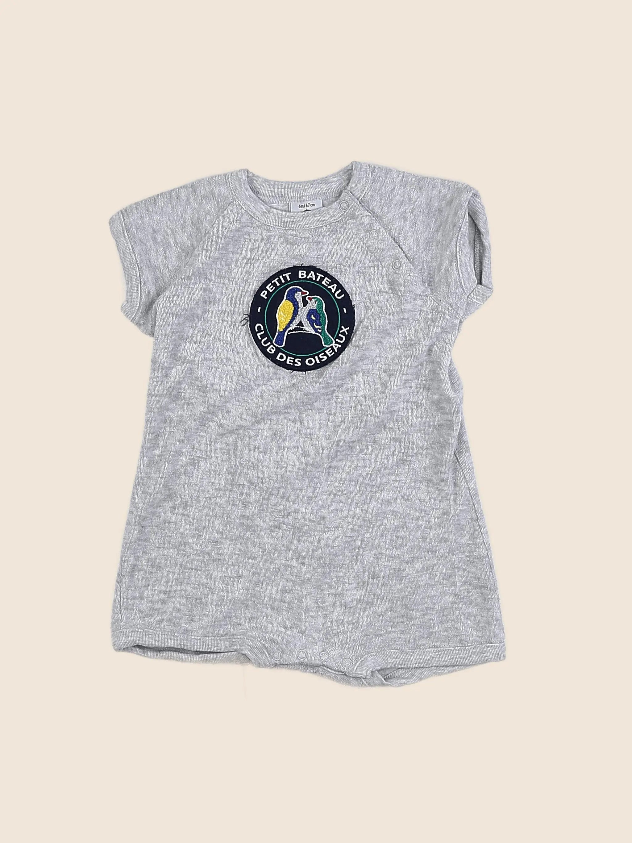 Petit Bateau - combinaison gris - 6 mois