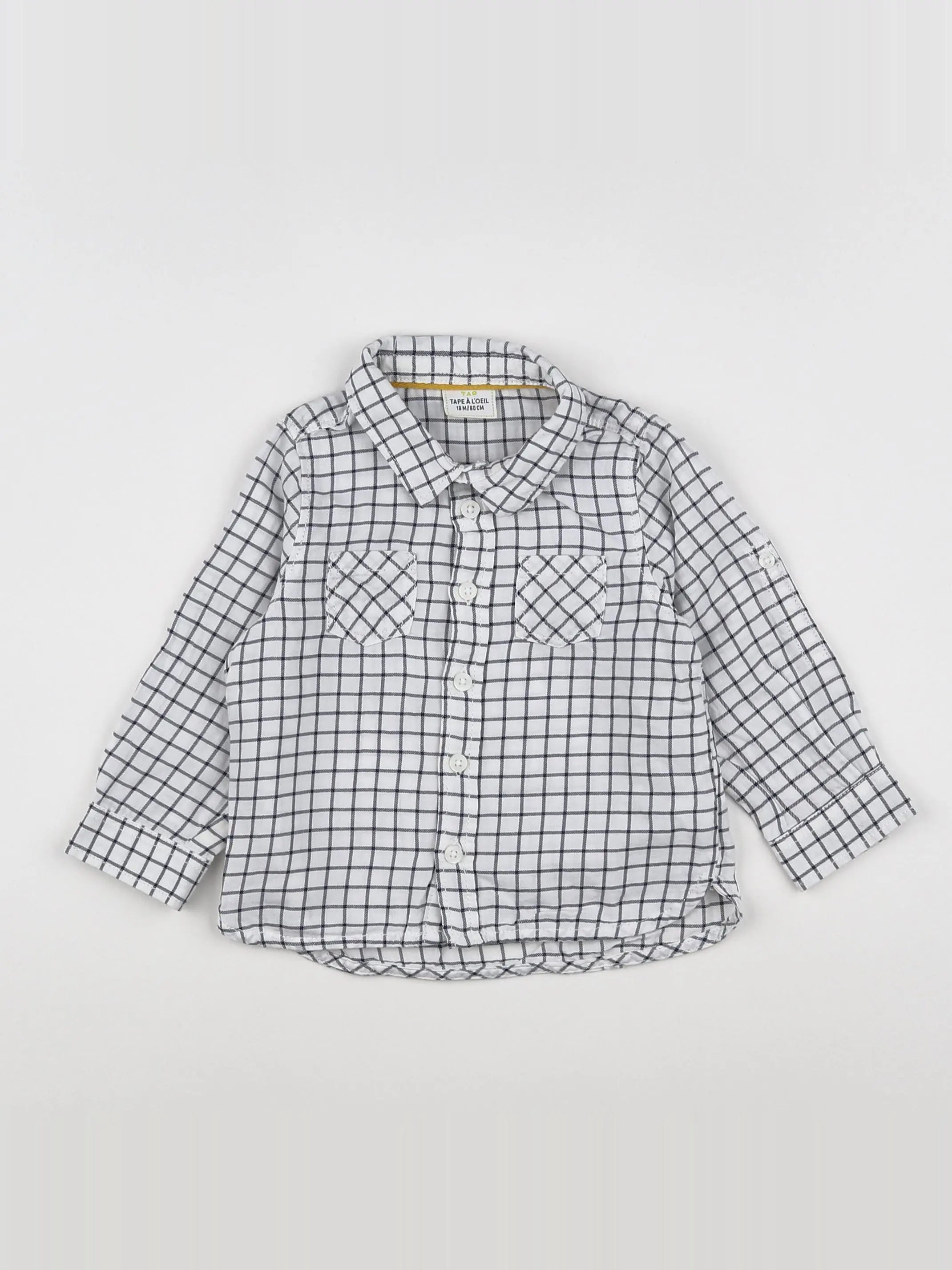 Tape à l'oeil - chemise blanc, bleu - 18 mois