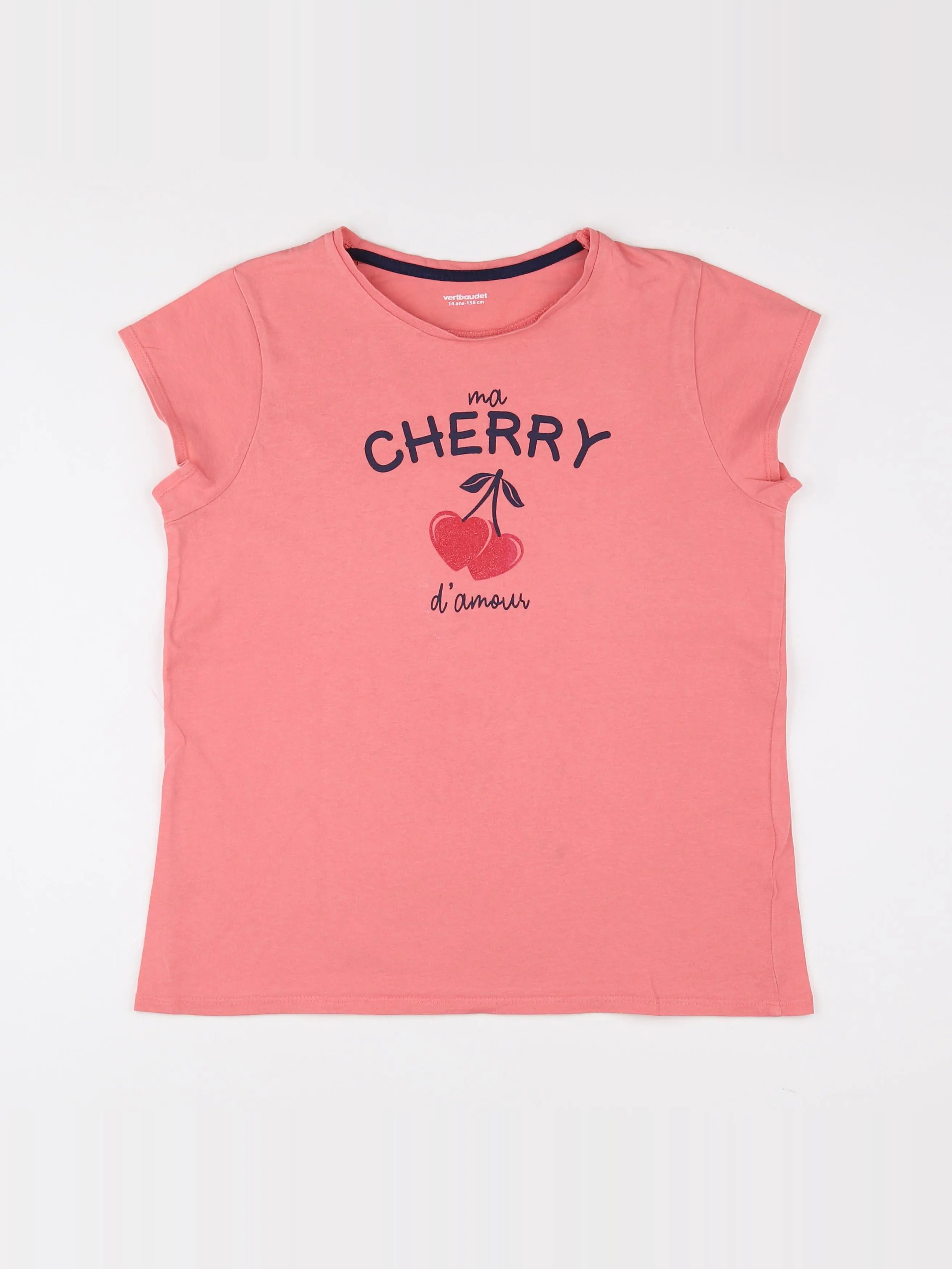 Vertbaudet - tee-shirt rose - 14 ans