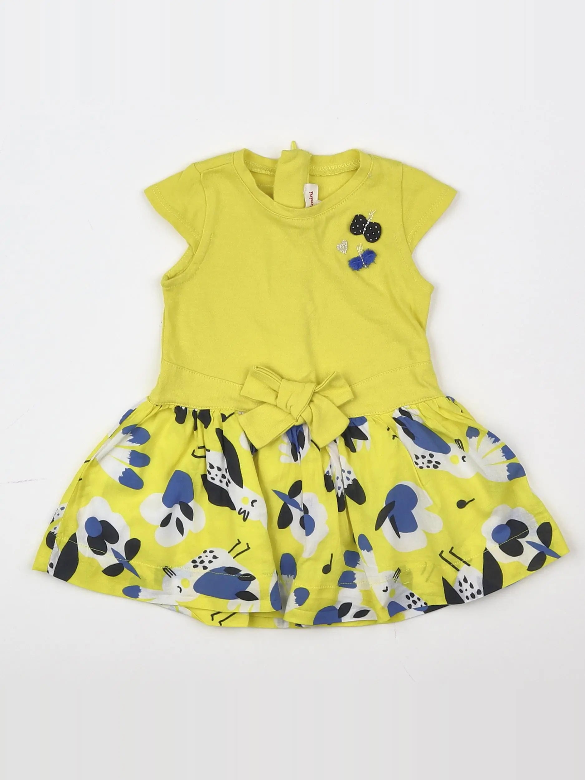 Catimini - robe jaune, bleu - 6 mois