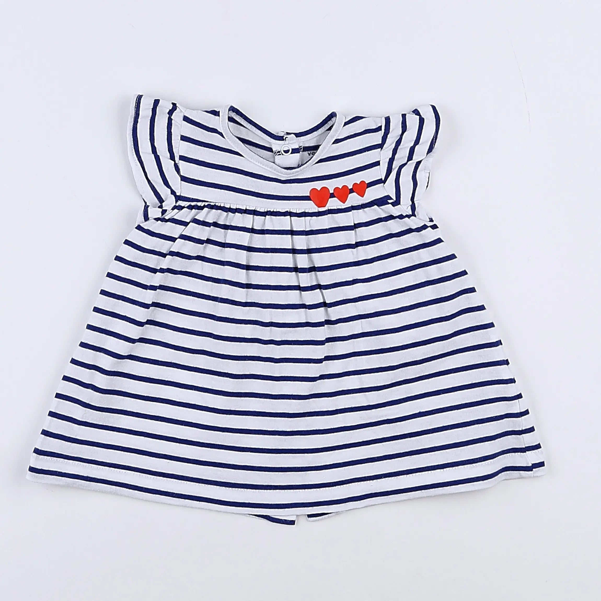 Vertbaudet - robe blanc, bleu - 3 mois