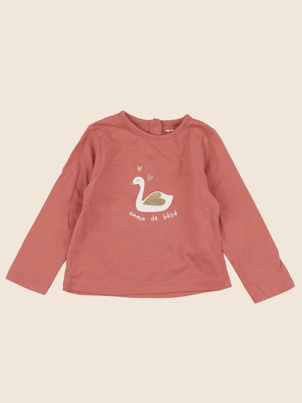 Vertbaudet - tee-shirt rose - 12 mois