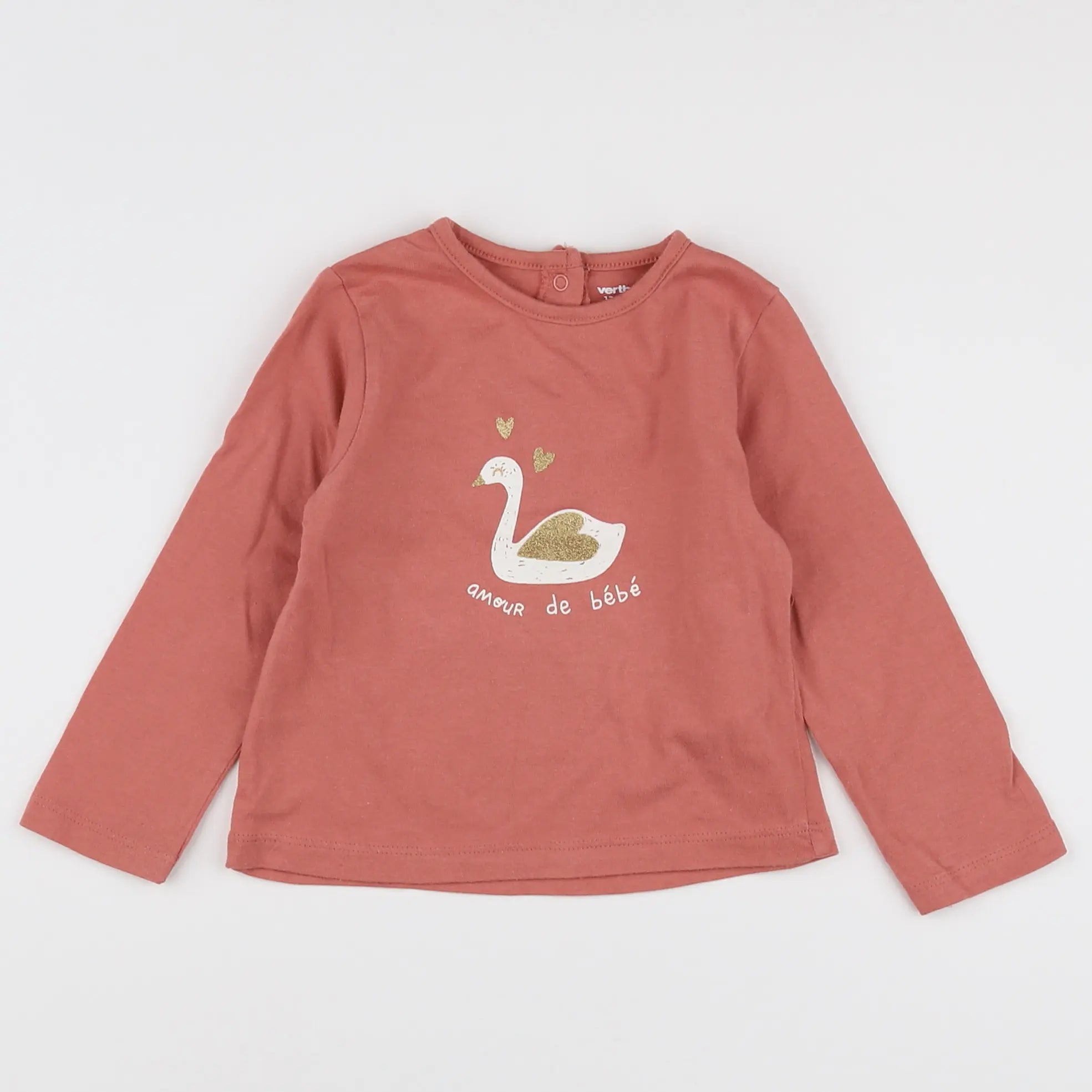 Vertbaudet - tee-shirt rose - 12 mois