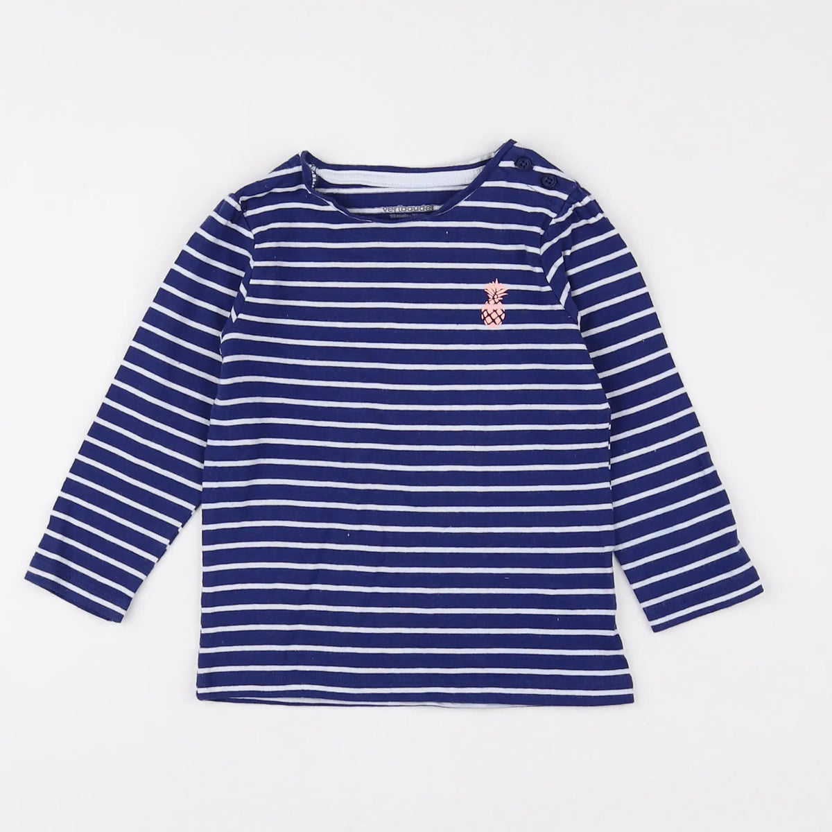 Vertbaudet - tee-shirt bleu - 12 mois