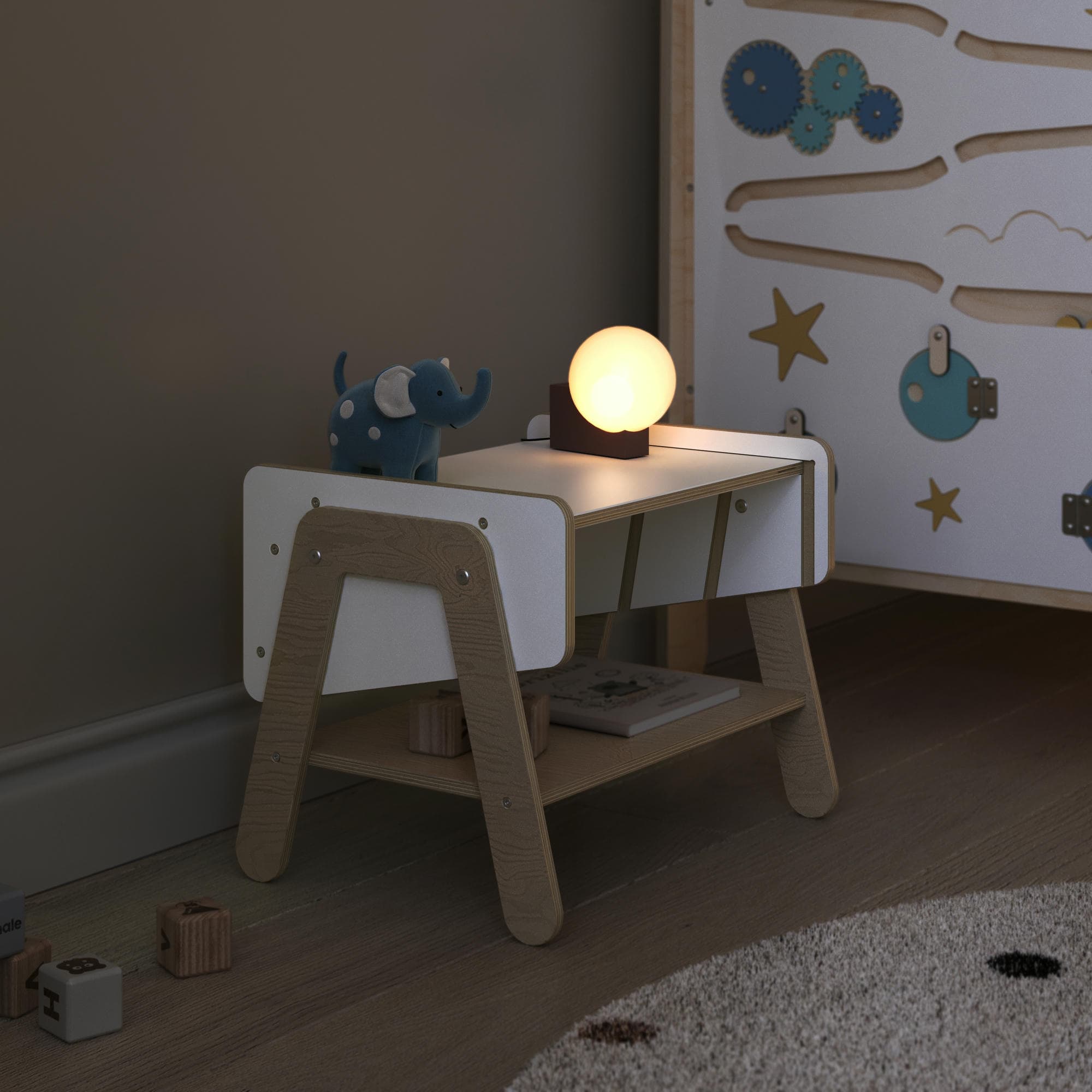 Étagère à jouets / Table + Bibliothèque enfant / Siège LILU