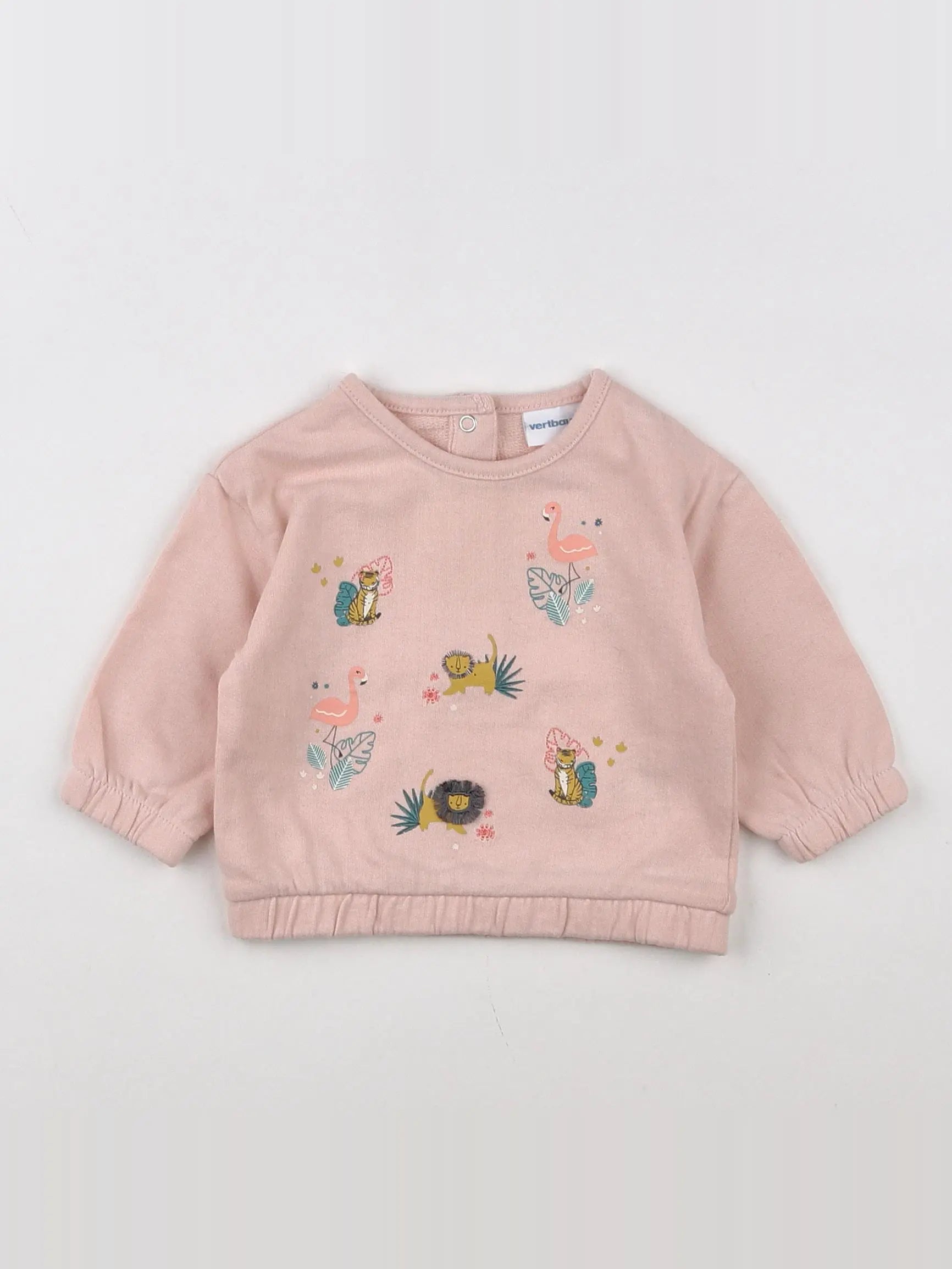 Vertbaudet - sweat rose - 3 mois