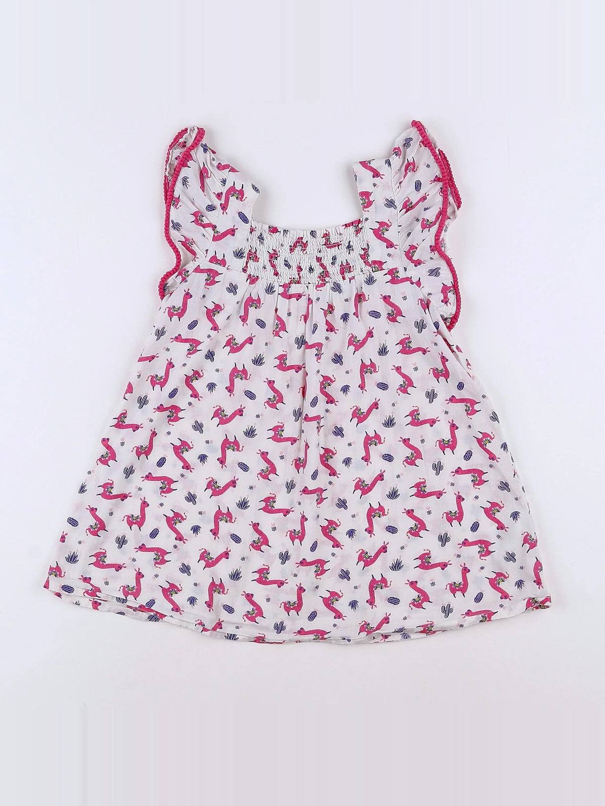 Vertbaudet - blouse blanc, rose - 8 ans