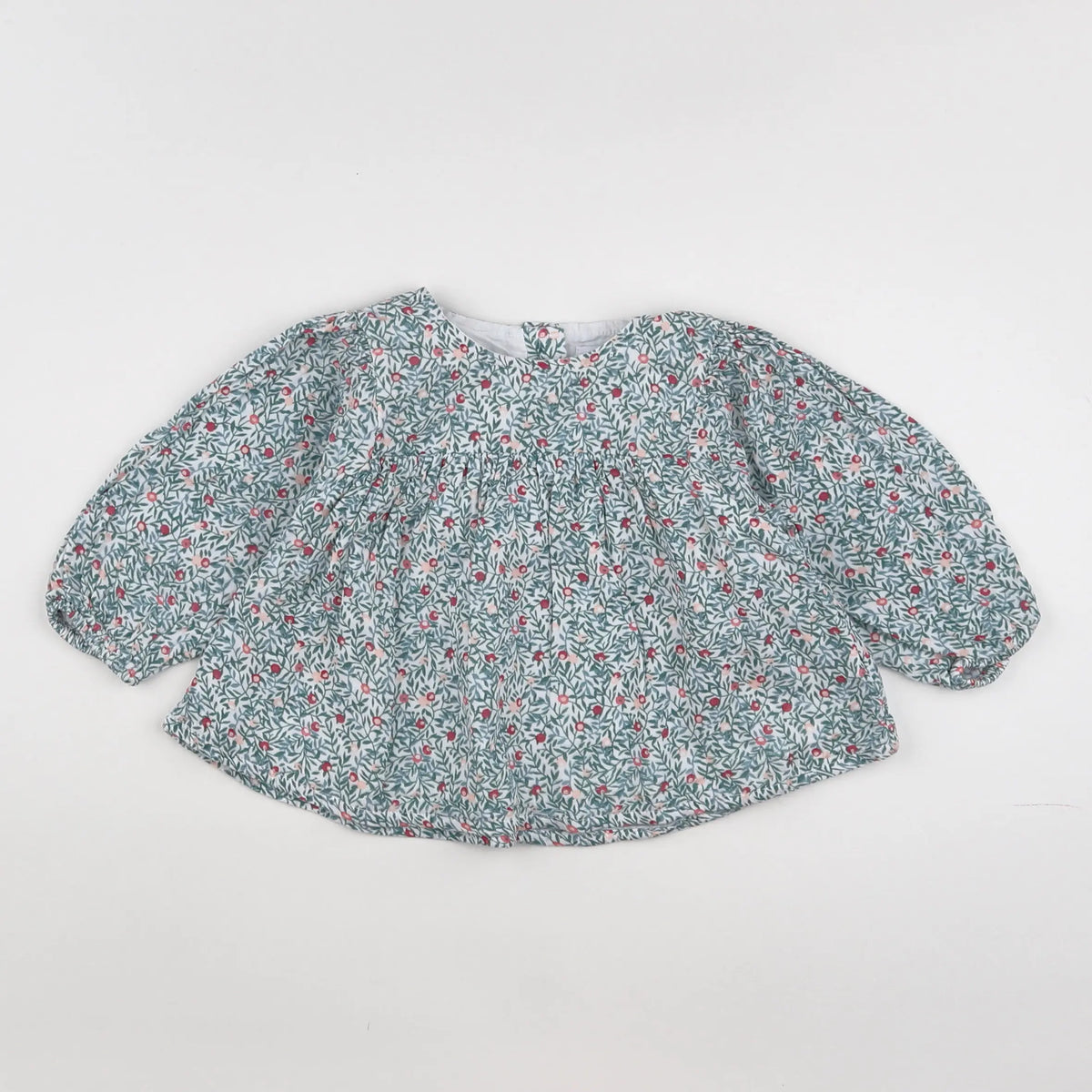 Vertbaudet - blouse vert, rose - 12 mois