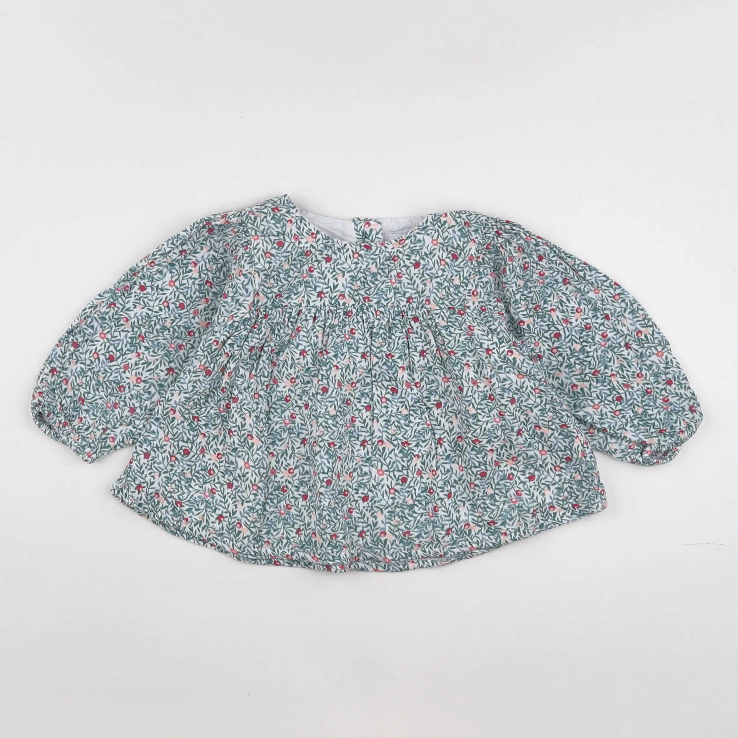 Vertbaudet - blouse vert, rose - 12 mois