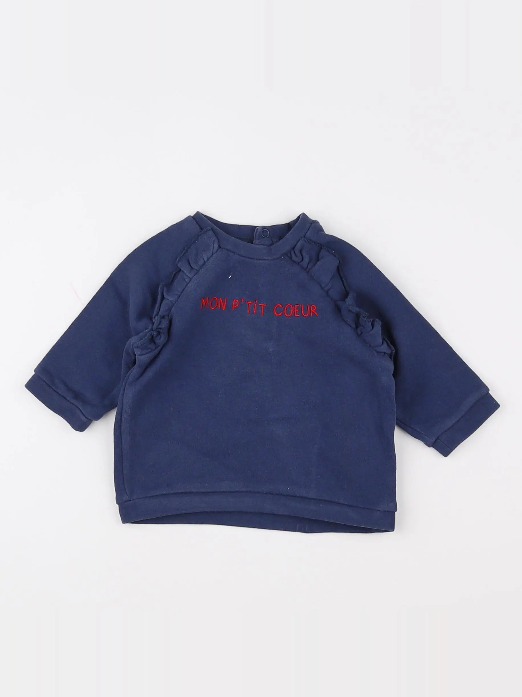 Vertbaudet - sweat bleu - 3 mois