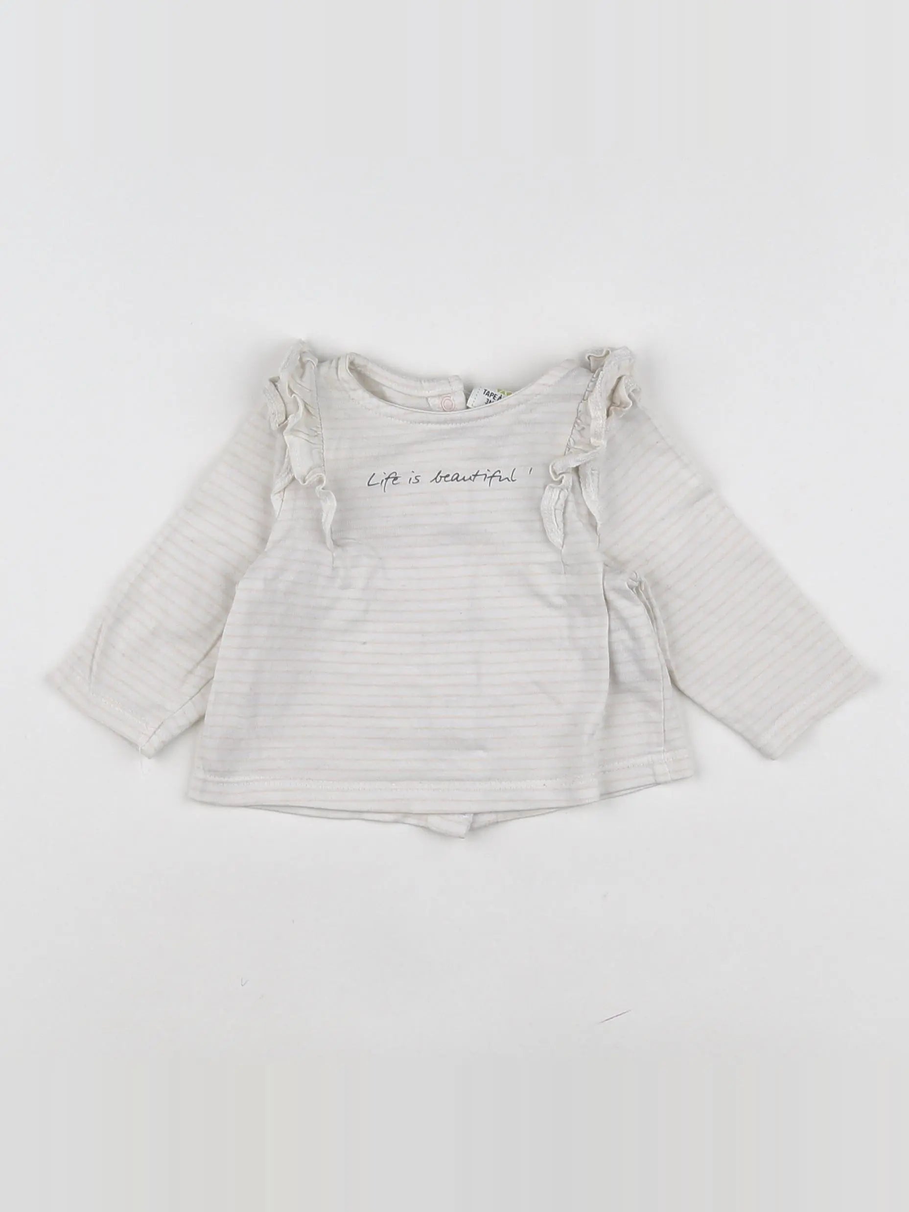 Tape à l'oeil - tee-shirt blanc, rose - 3 mois