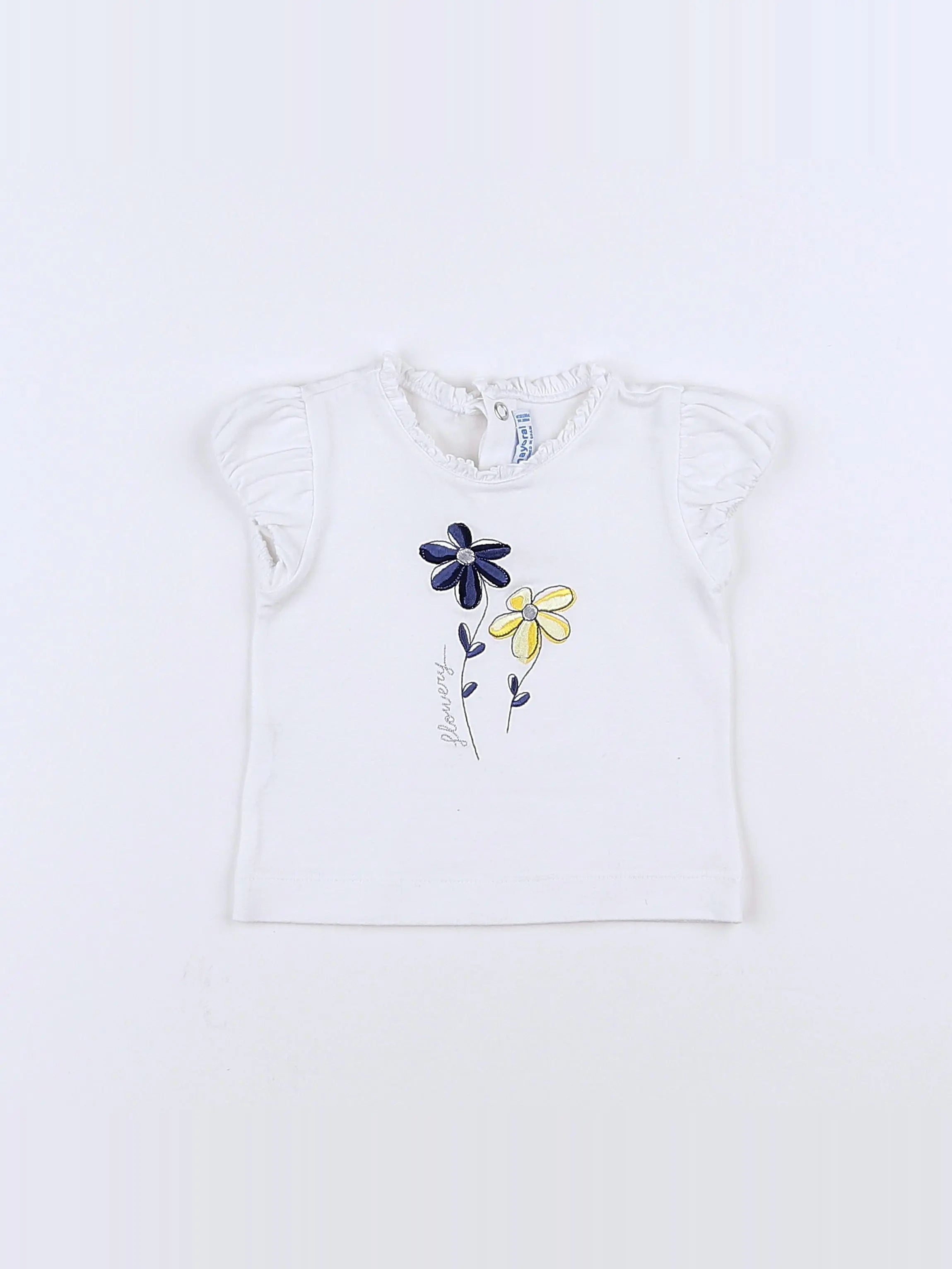 Mayoral - tee-shirt blanc - 9 mois