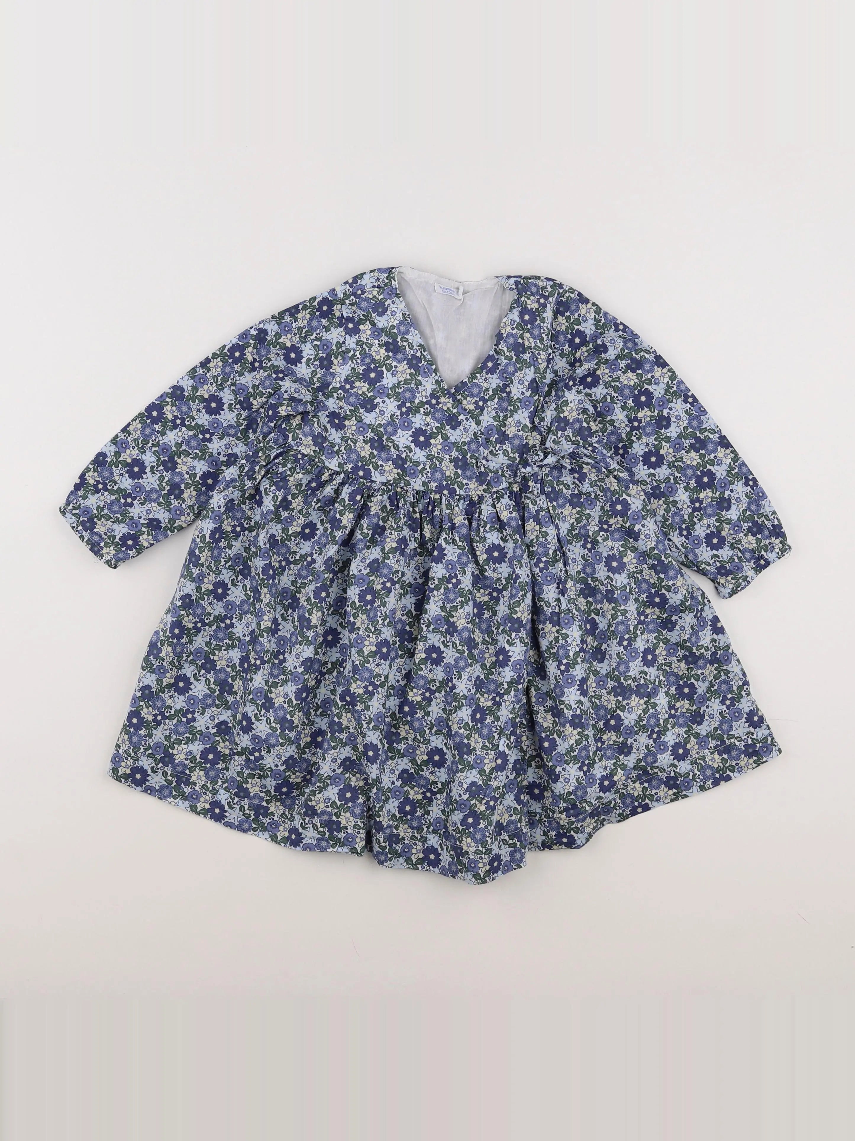 Boutchou - robe blanc, bleu - 2 ans