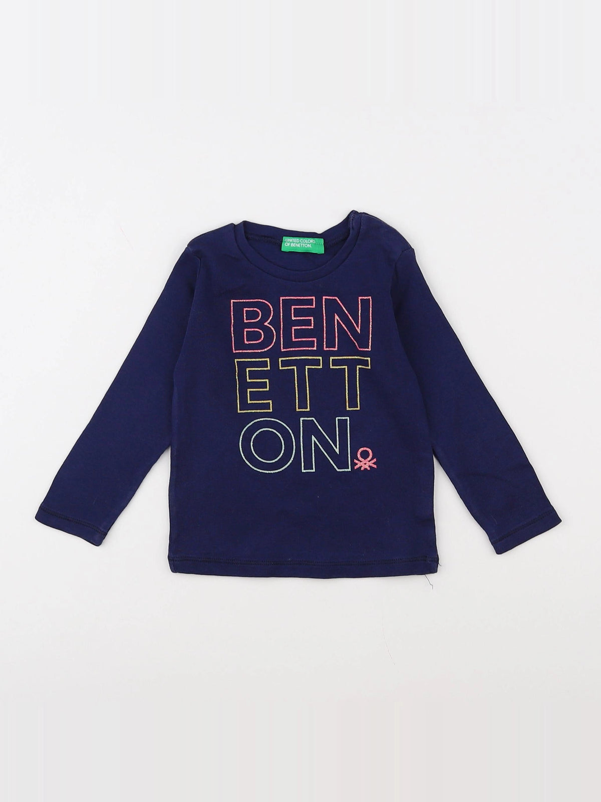 Benetton - tee-shirt bleu - 9/12 mois
