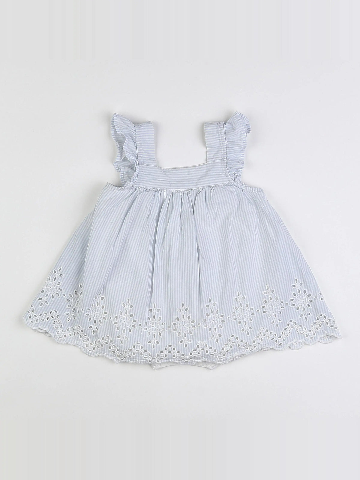 Vertbaudet - robe bleu, blanc - 12 mois