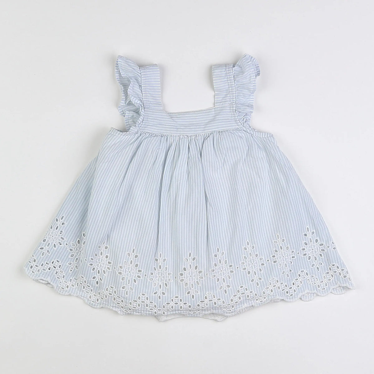 Vertbaudet - robe bleu, blanc - 12 mois