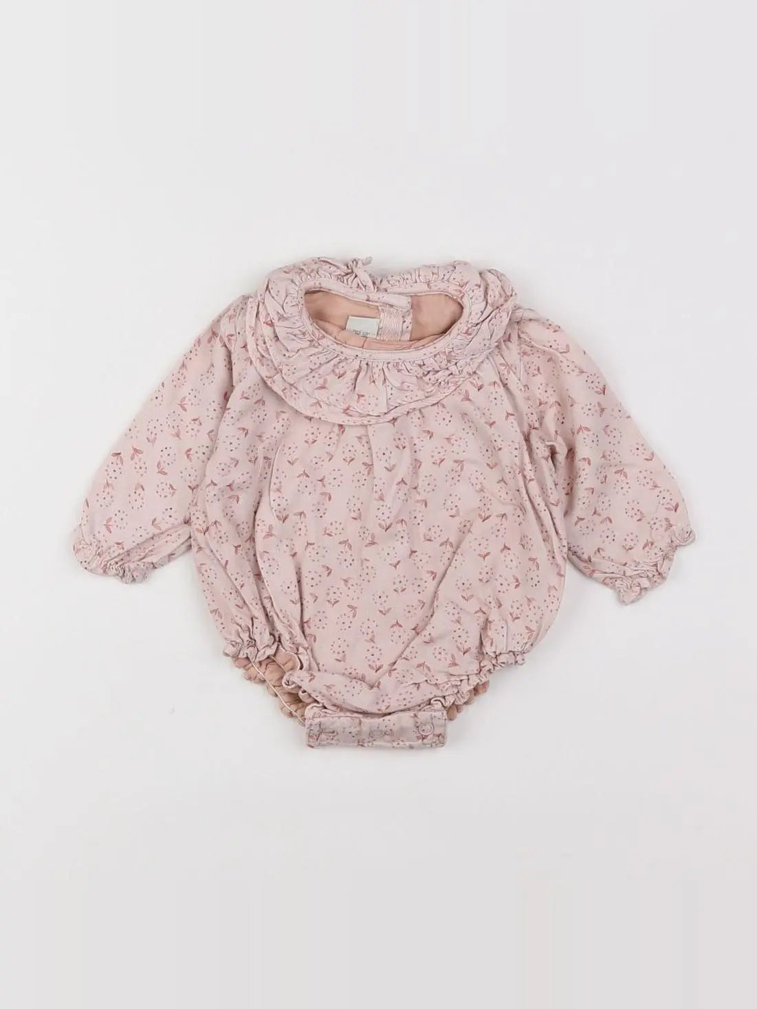 Bonnet à Pompon - combinaison rose - 1 mois