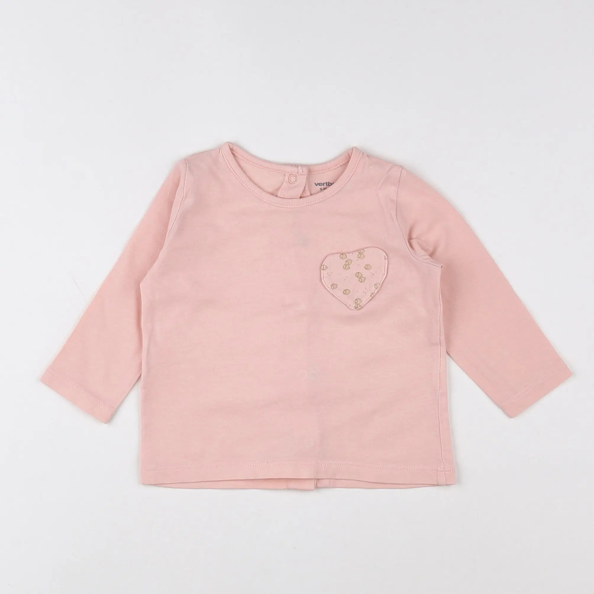 Vertbaudet - tee-shirt rose - 6 mois