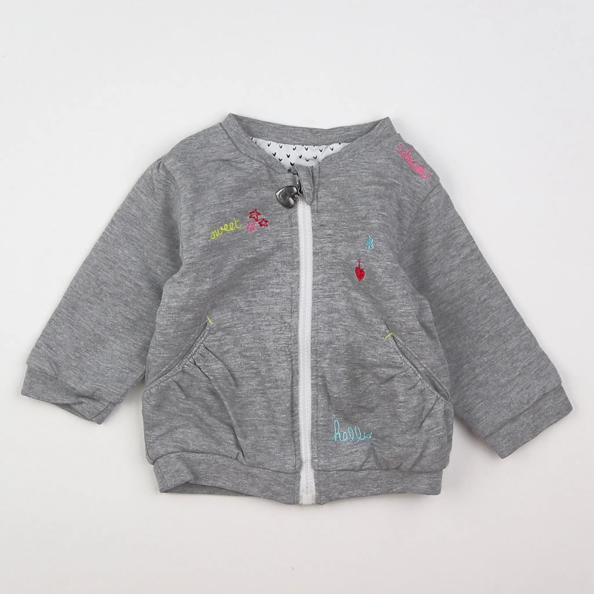 Vertbaudet - sweat gris - 3 mois