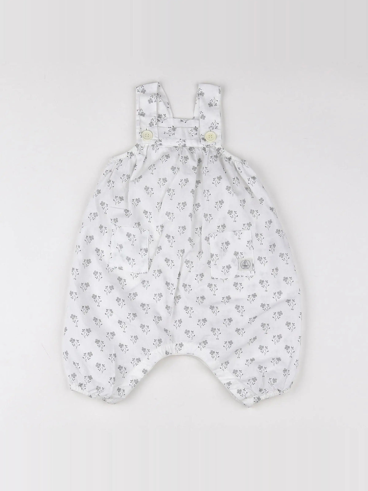 Petit Bateau - salopette blanc - 3 mois