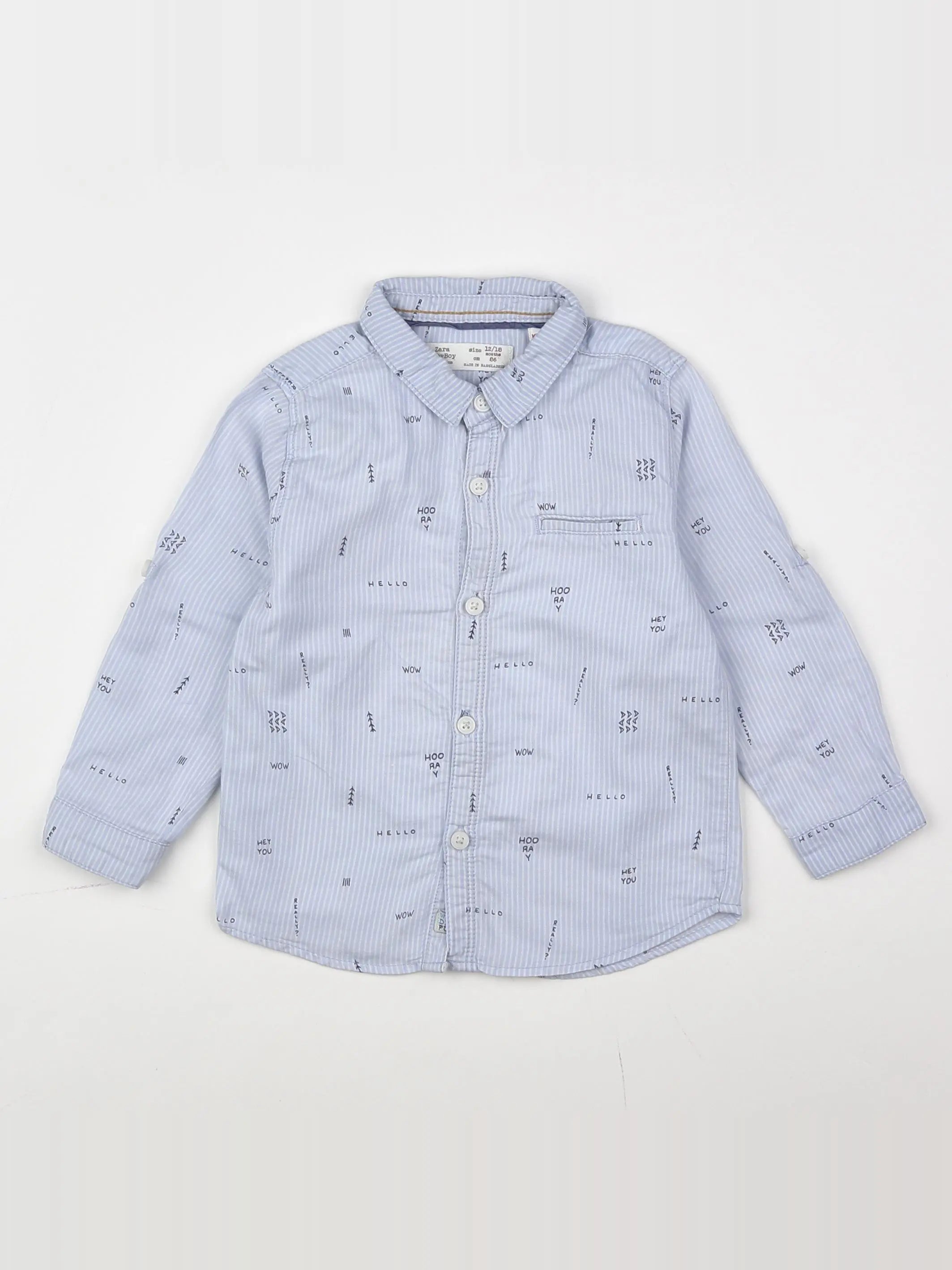 Zara - chemise bleu - 12/18 mois