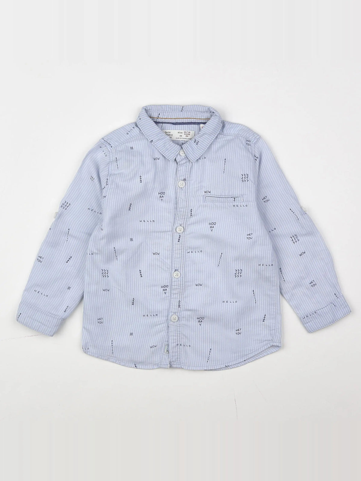 Zara - chemise bleu - 12/18 mois