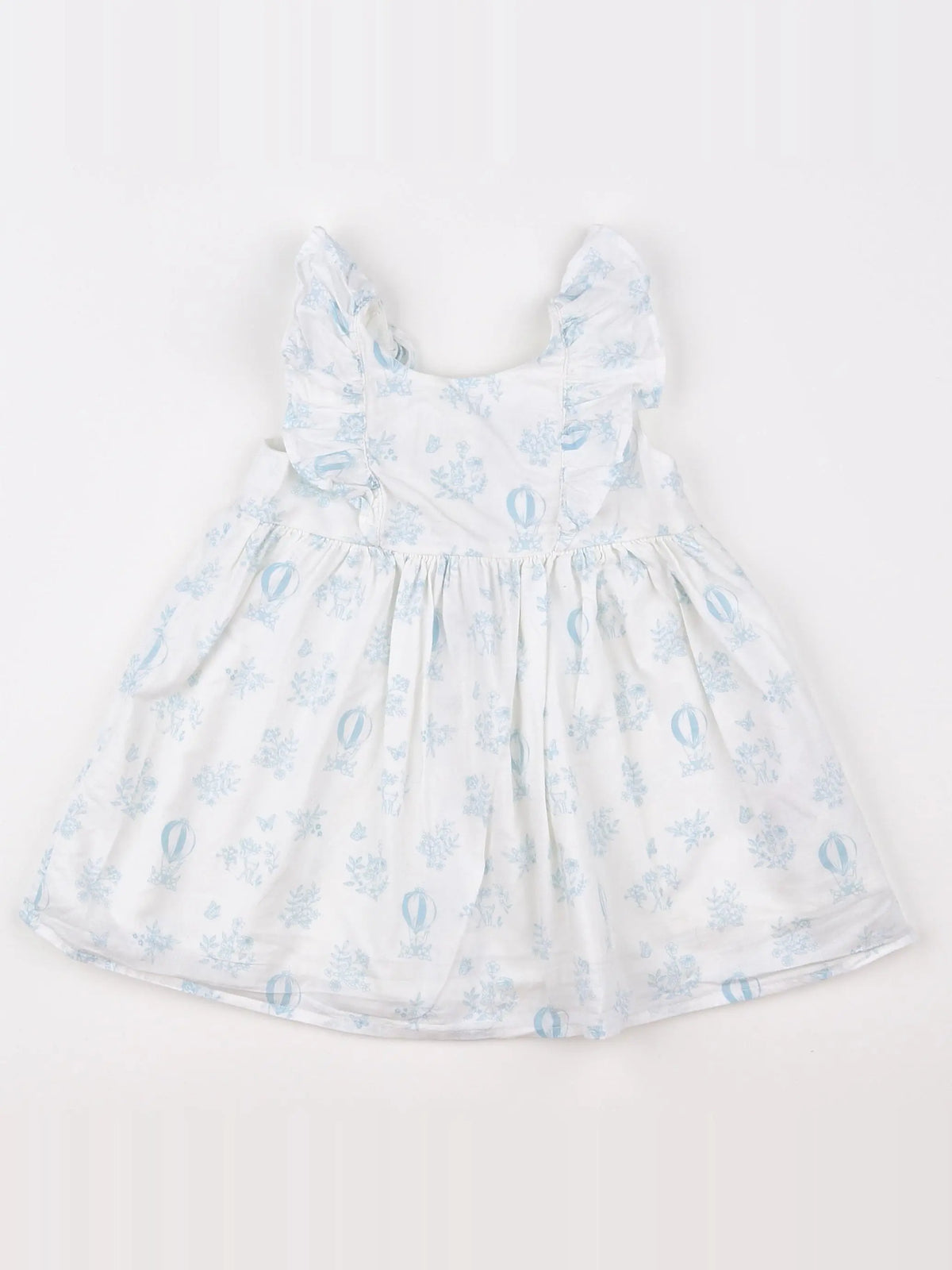 Vertbaudet - robe blanc, bleu - 9 mois