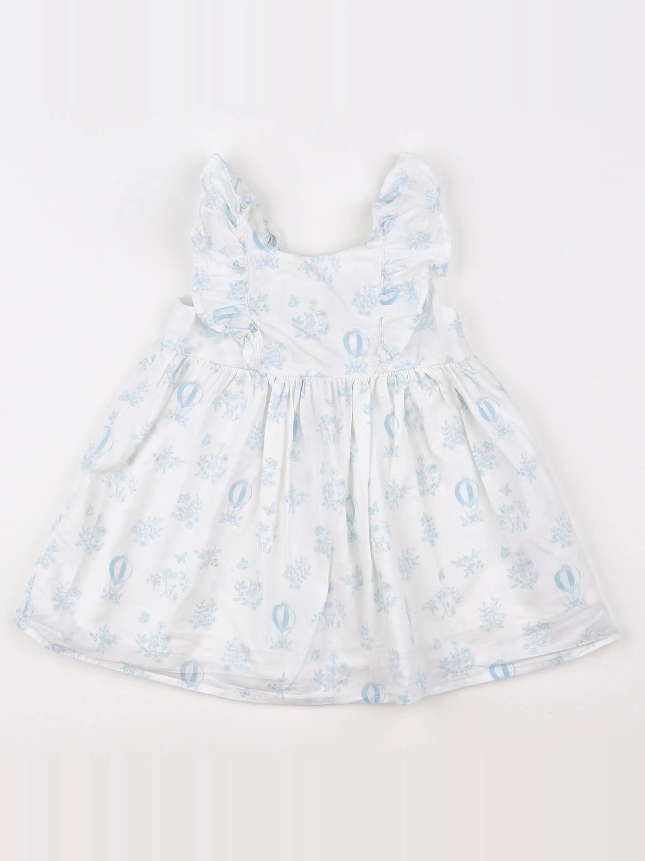 Vertbaudet - robe blanc, bleu - 9 mois