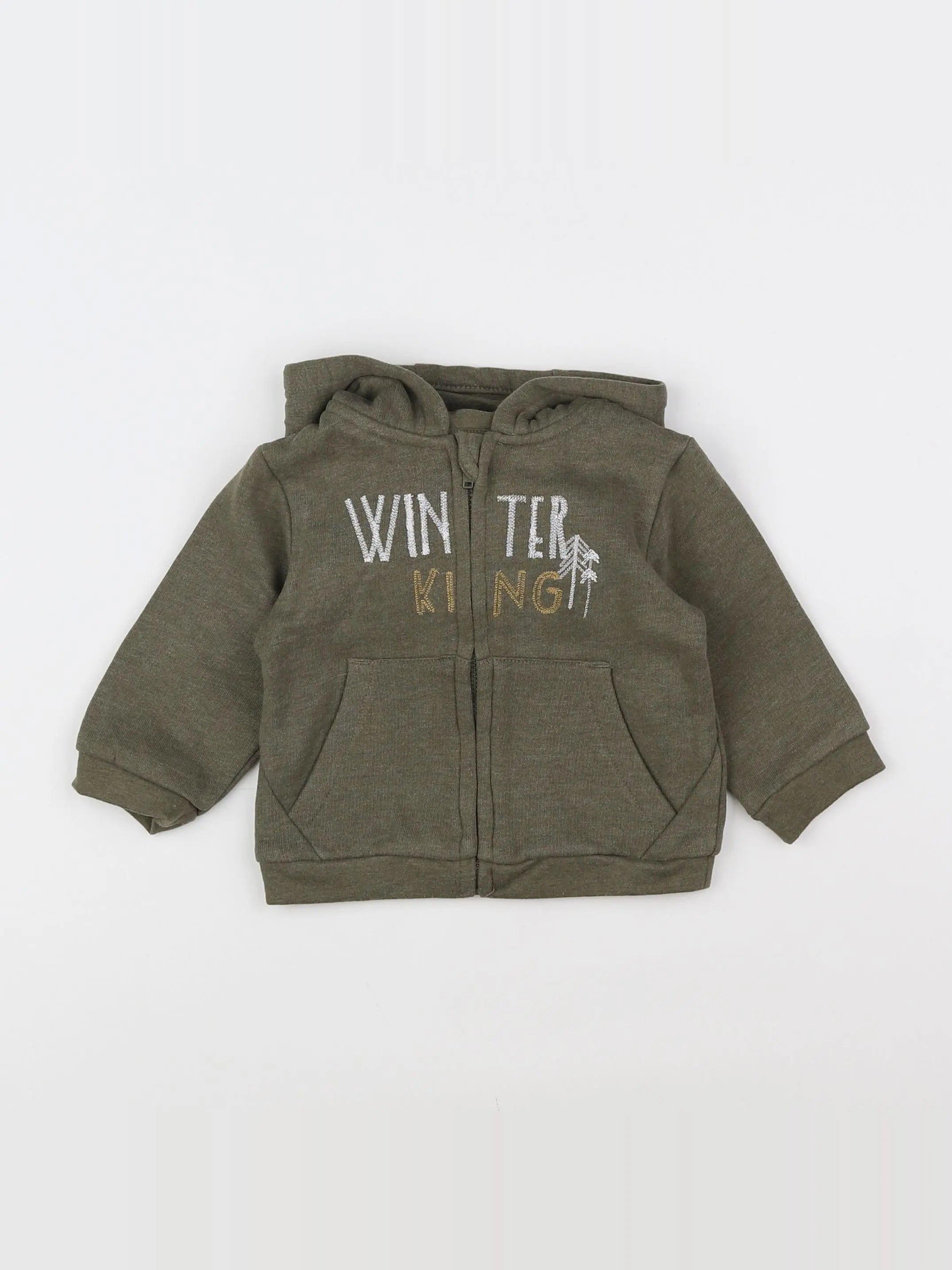 Vertbaudet - sweat vert - 9 mois