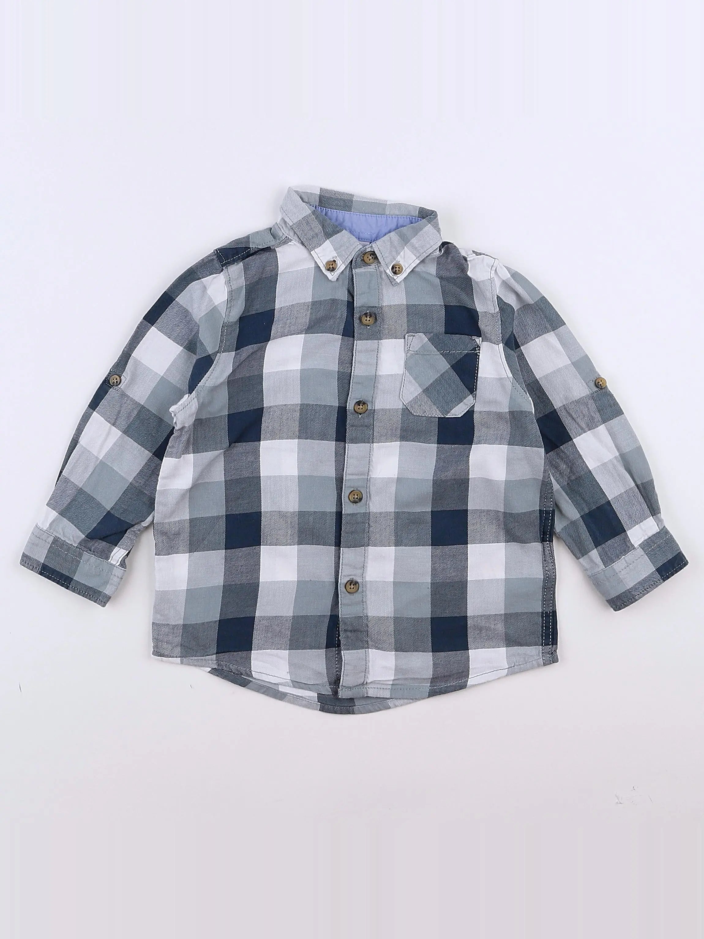 Vertbaudet - chemise blanc, vert - 3 ans