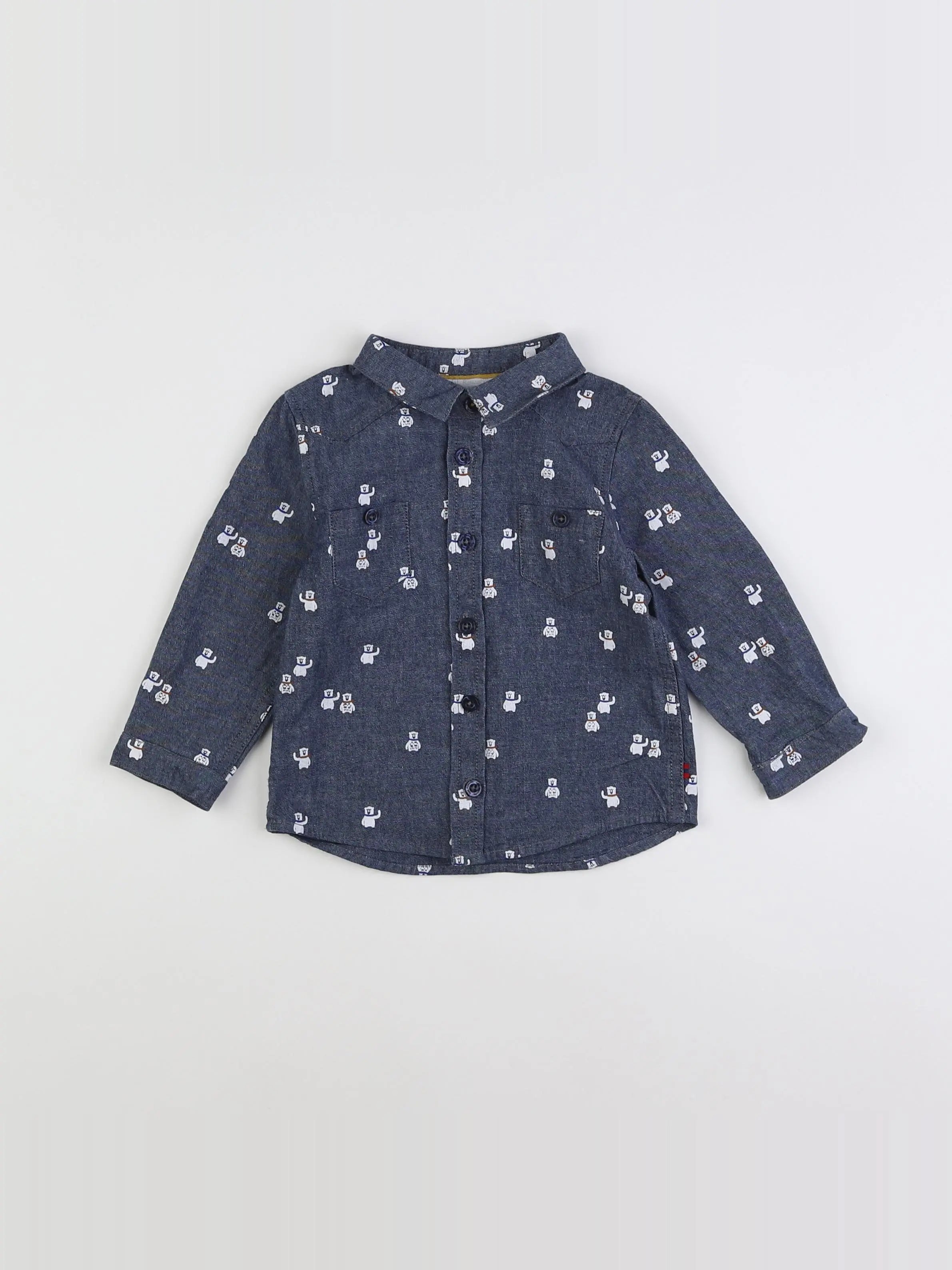 Cadet Rousselle - chemise bleu, blanc - 18 mois