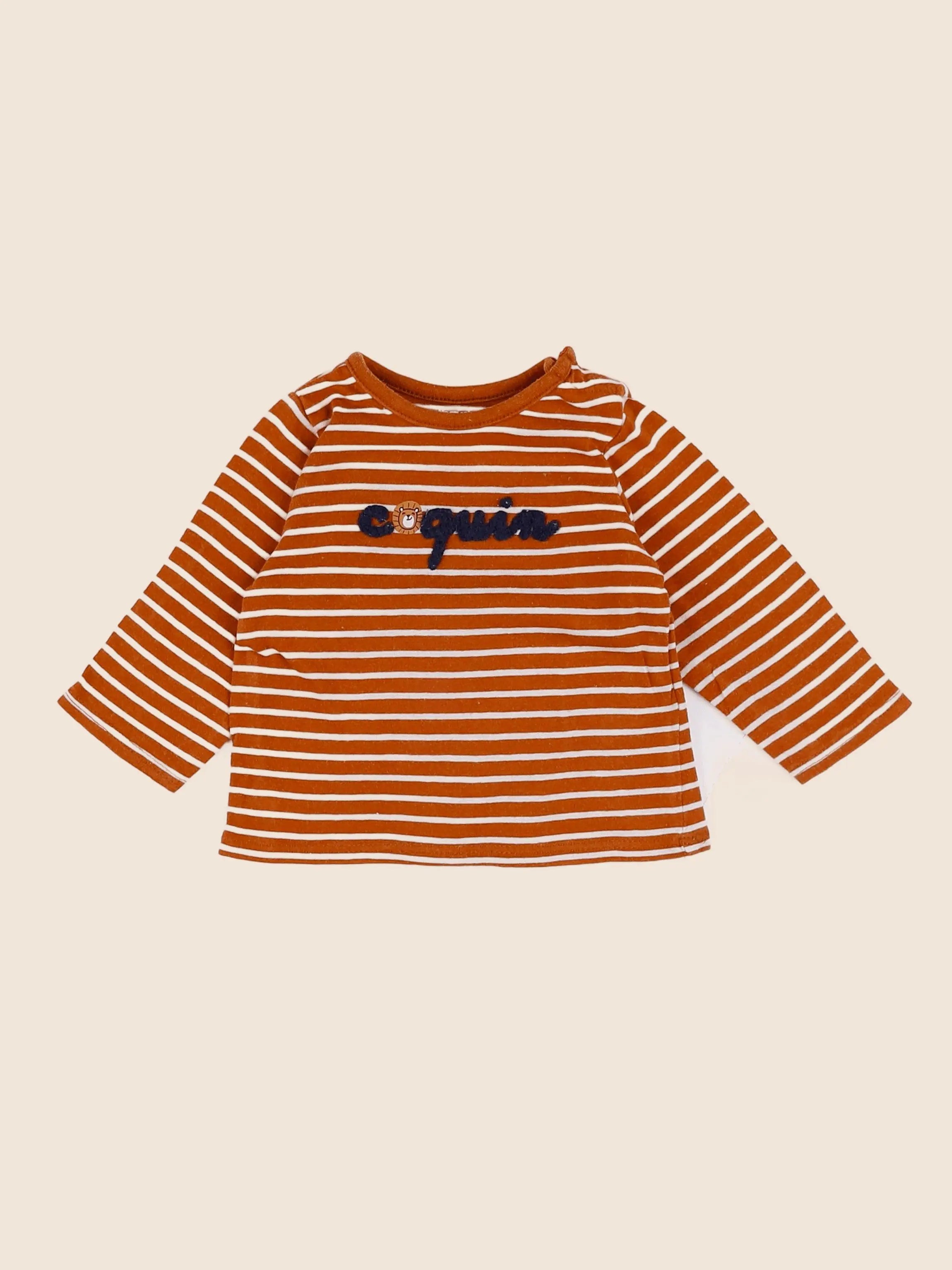 Vertbaudet - tee-shirt marron - 3 mois