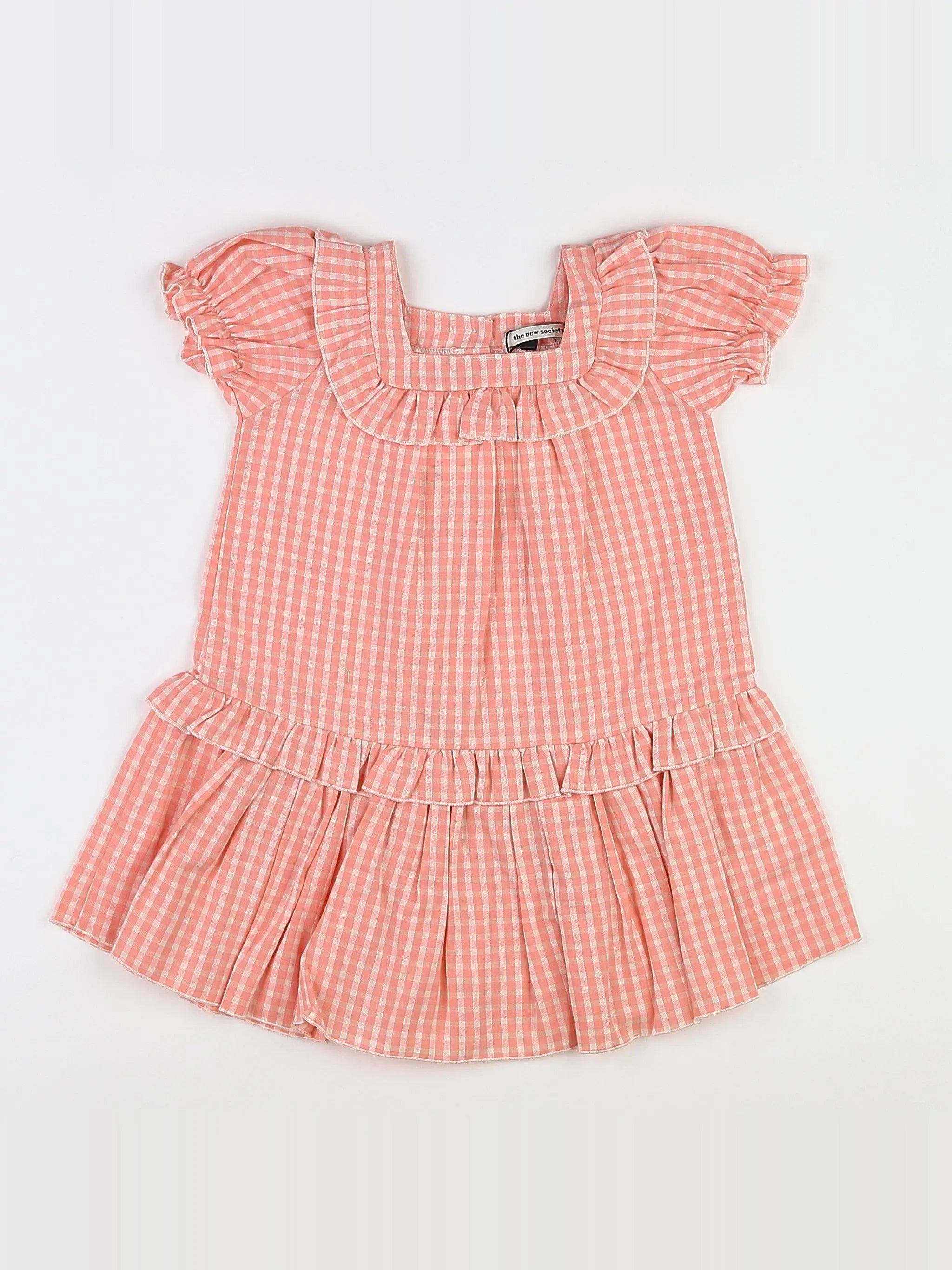 The new society - robe rose, blanc (état neuf) - 12 mois