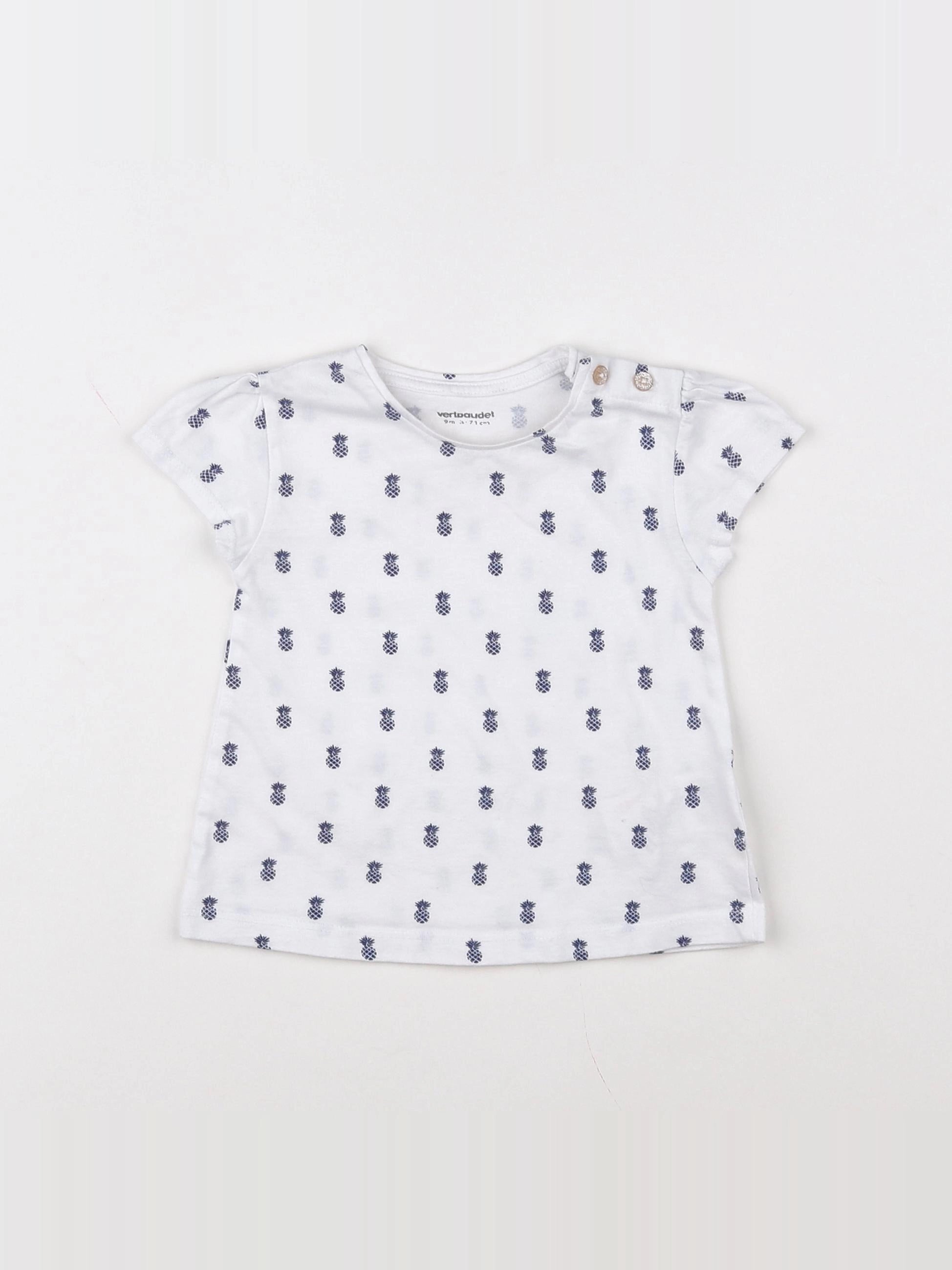 Vertbaudet - tee-shirt blanc - 9 mois