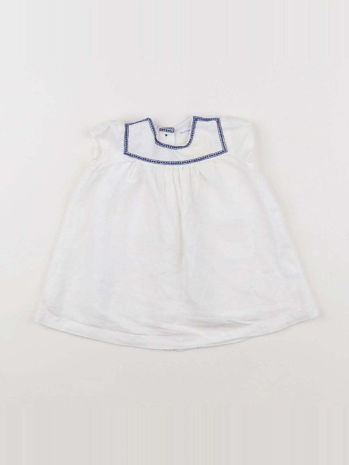 Boutchou - robe blanc, bleu - 3 mois