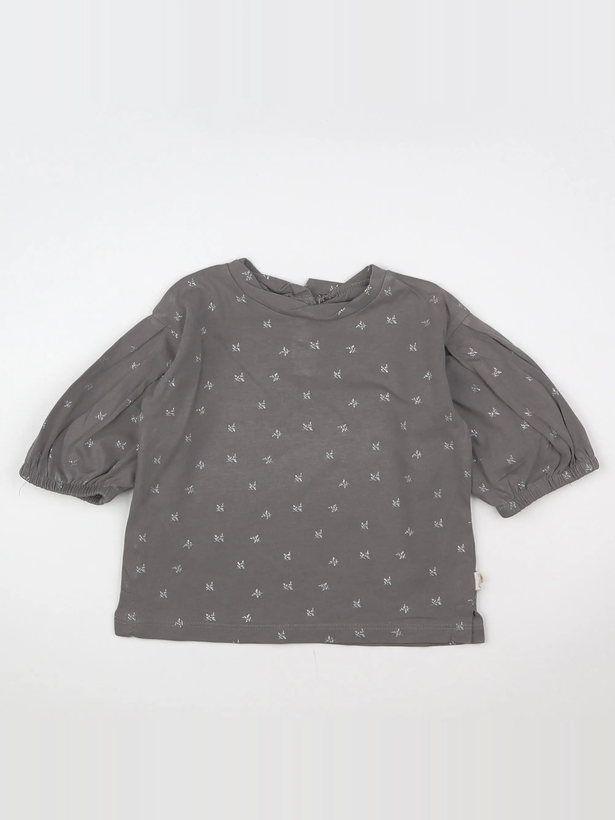 Mango - tee-shirt gris - 9/12 mois