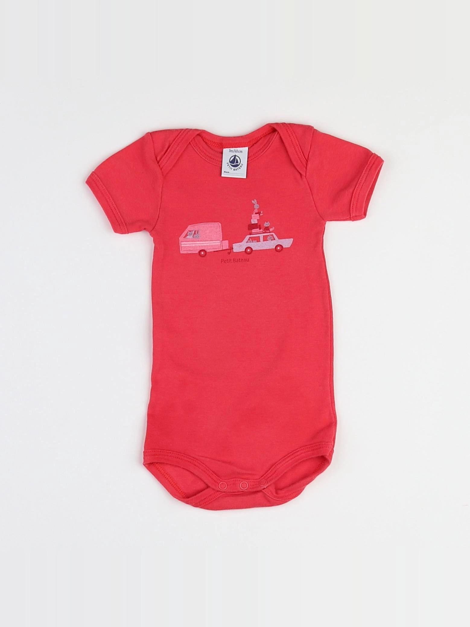 Petit Bateau - body rose - 3 mois