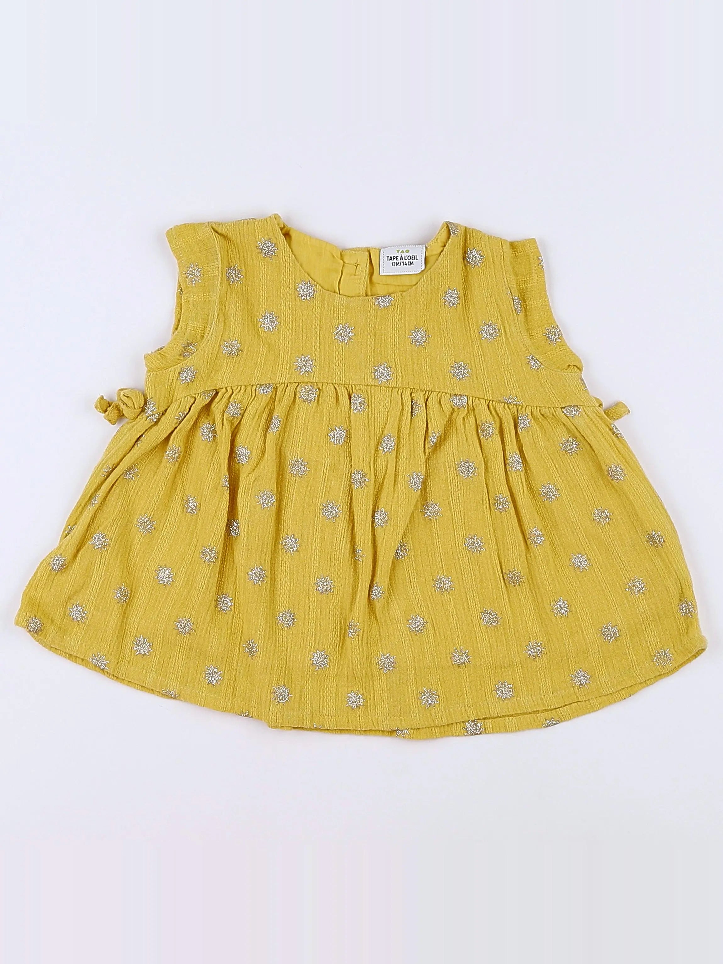 Tape à l'oeil - robe jaune, or - 12 mois