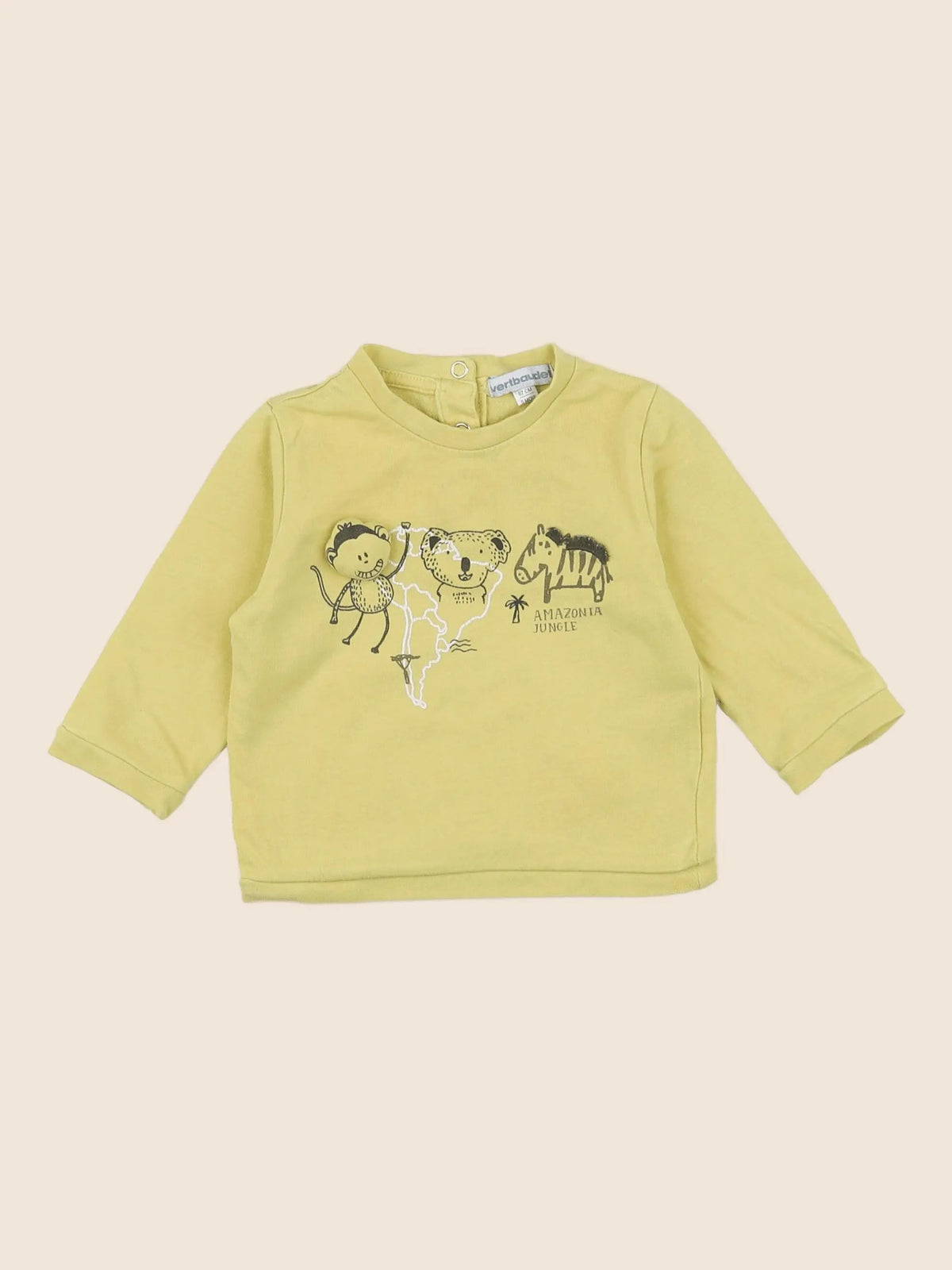 Vertbaudet - sweat jaune - 6 mois