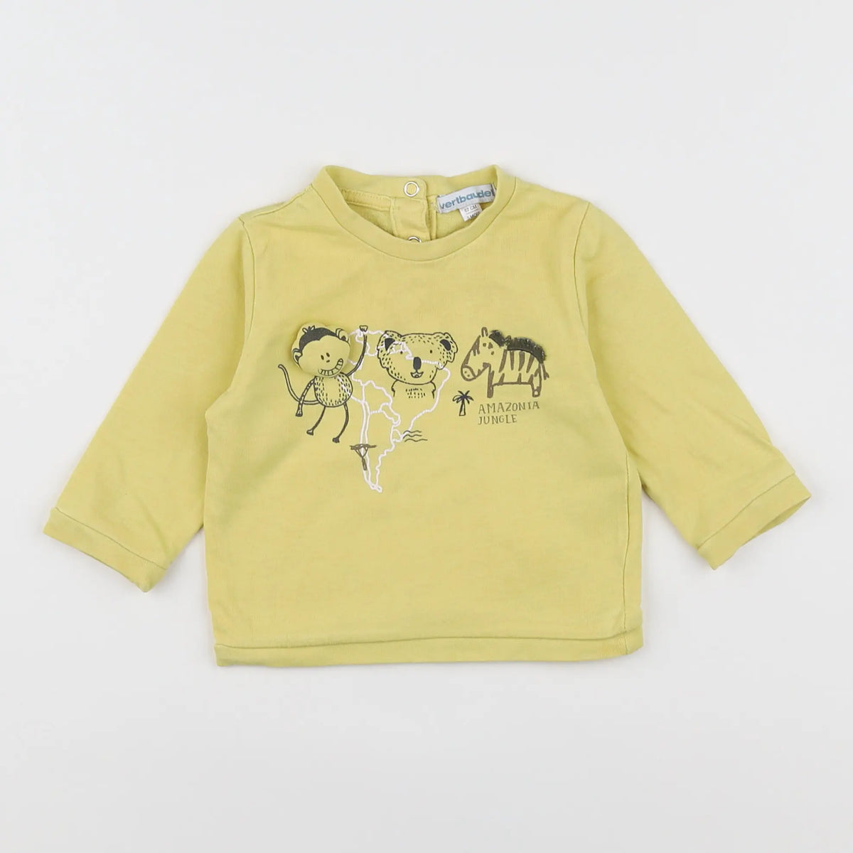 Vertbaudet - sweat jaune - 6 mois
