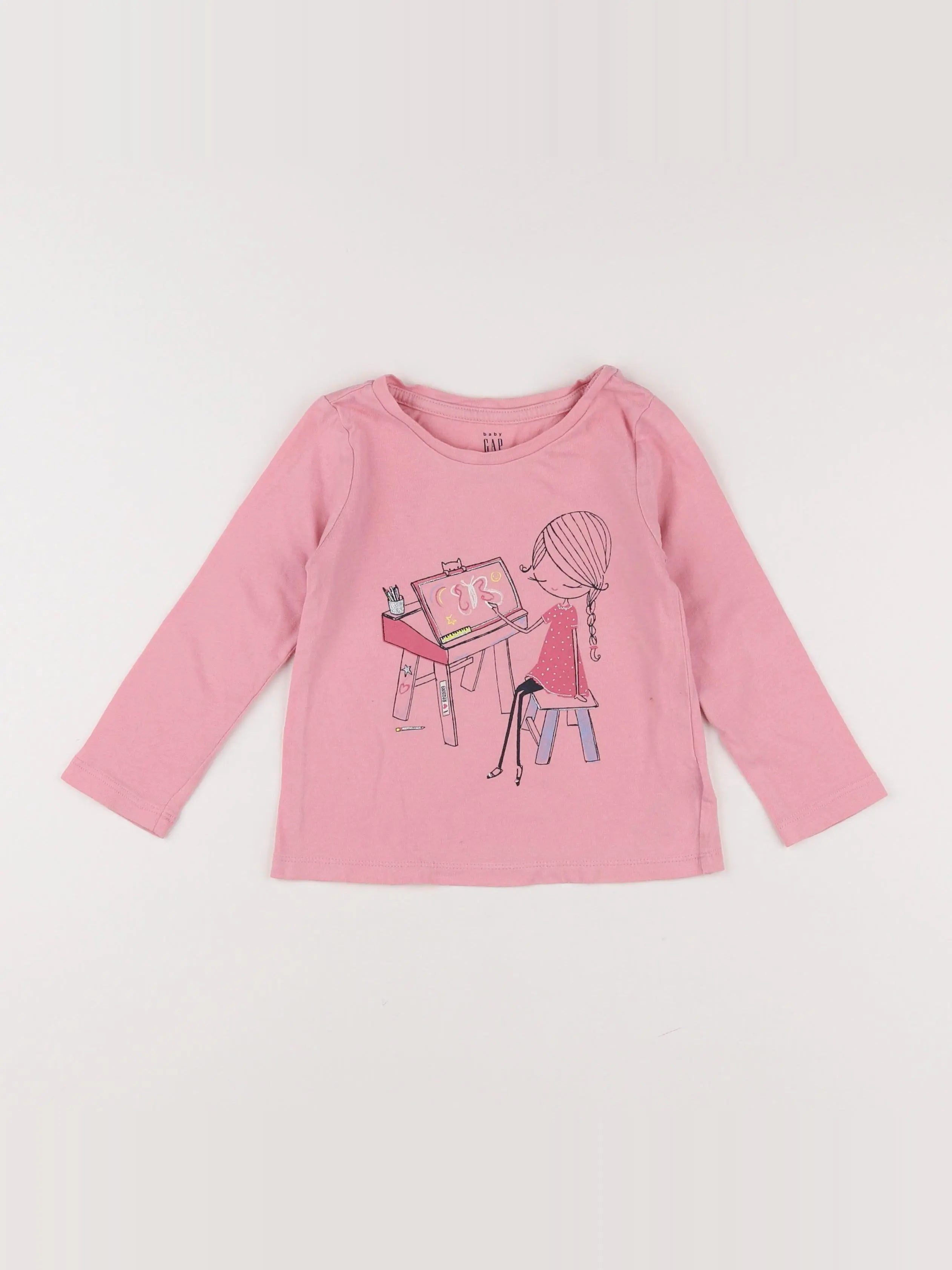 GAP - tee-shirt rose - 2 ans
