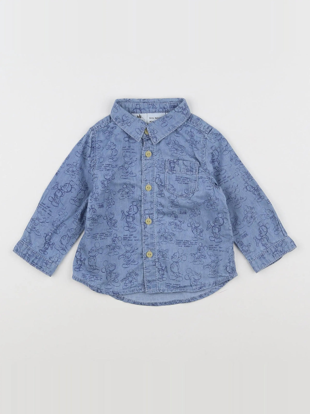 Zara - chemise bleu - 3/6 mois