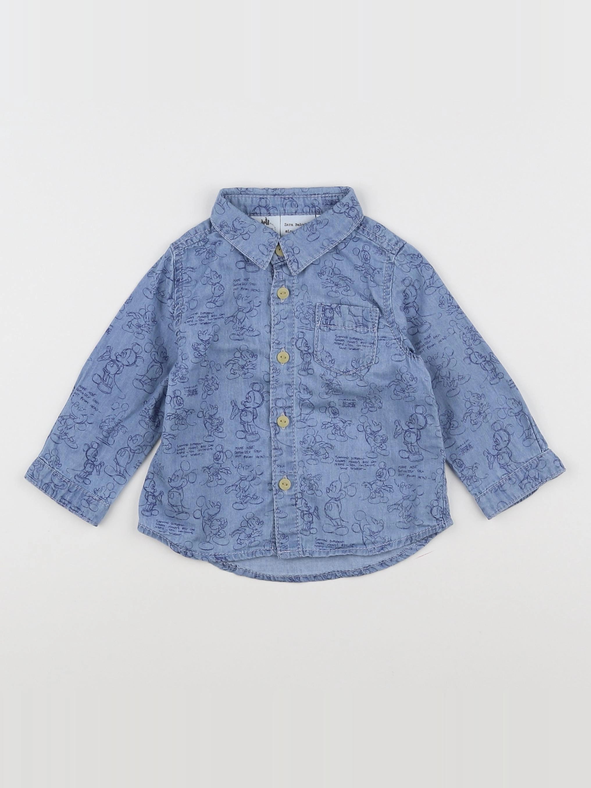 Zara - chemise bleu - 3/6 mois