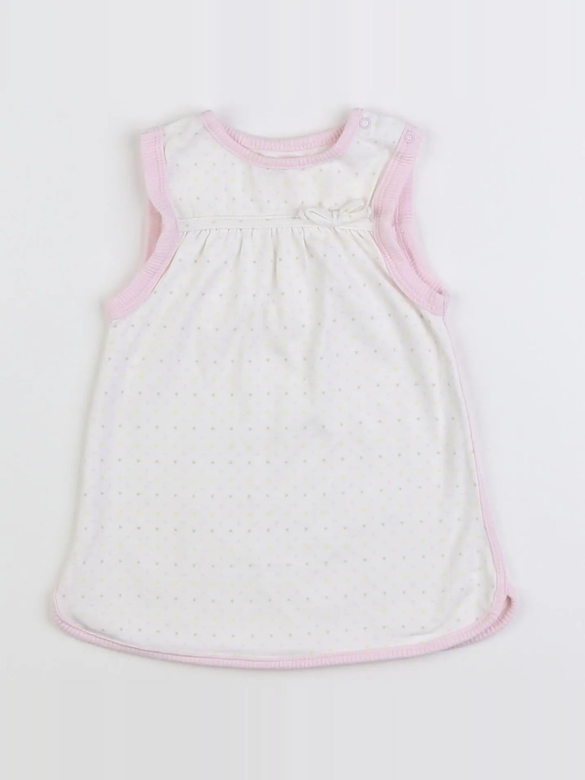 Tape à l'oeil - robe blanc, rose - 6 mois
