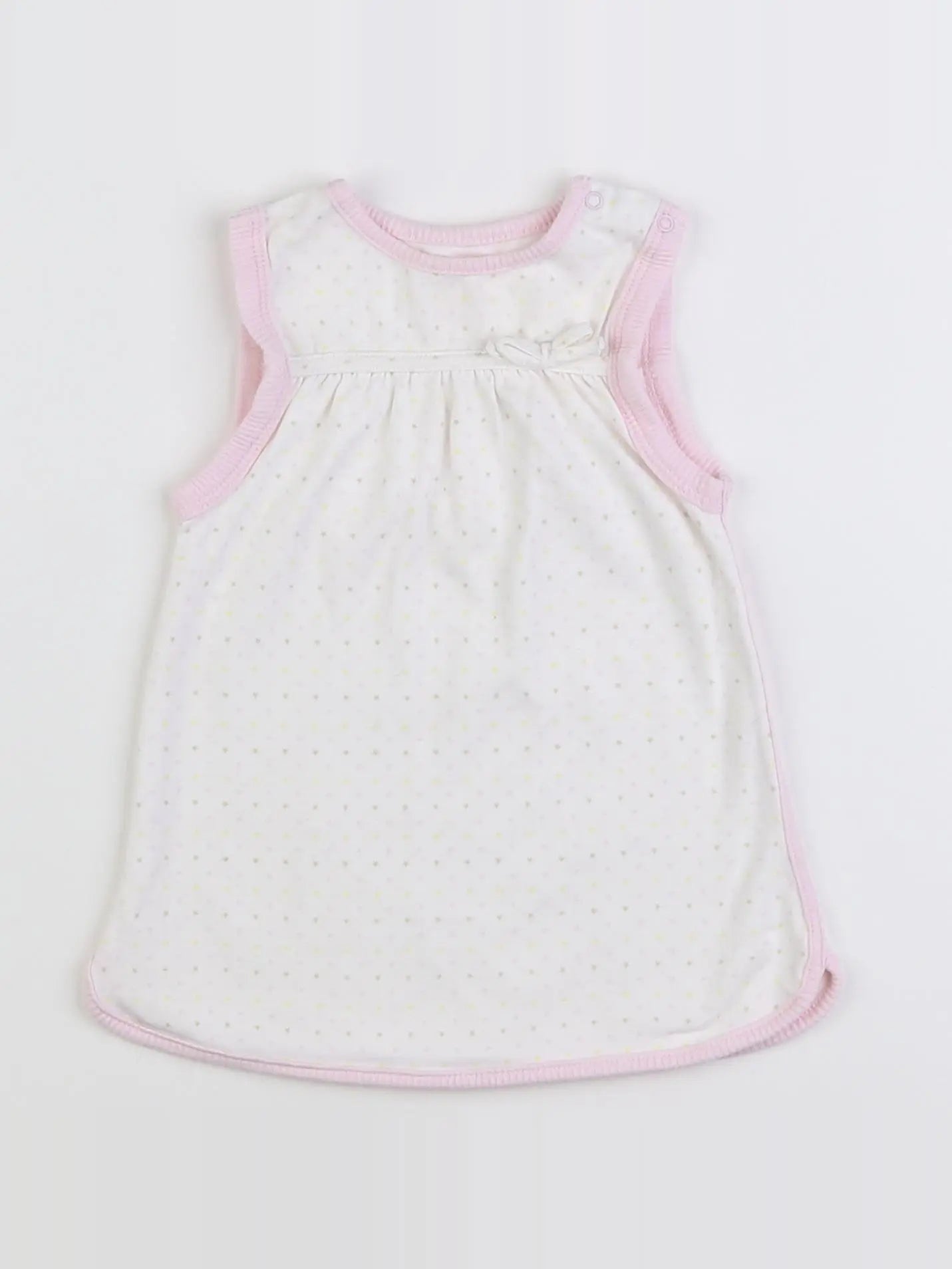 Tape à l'oeil - robe blanc, rose - 6 mois