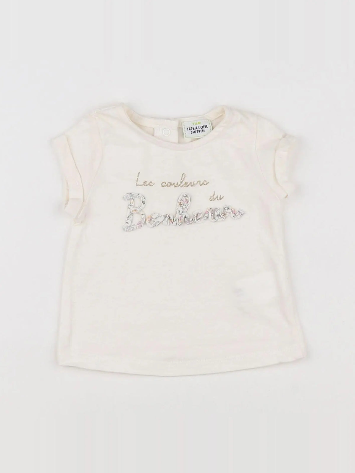 Tape à l'oeil - tee-shirt blanc, or - 3 mois