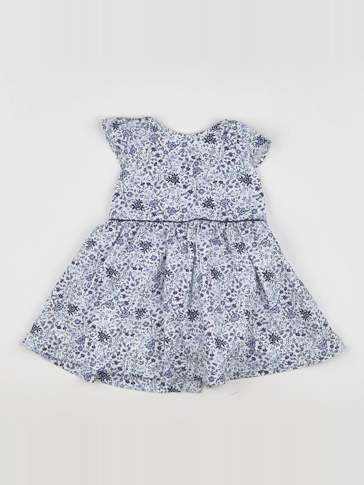 Vertbaudet - robe blanc, bleu - 12 mois